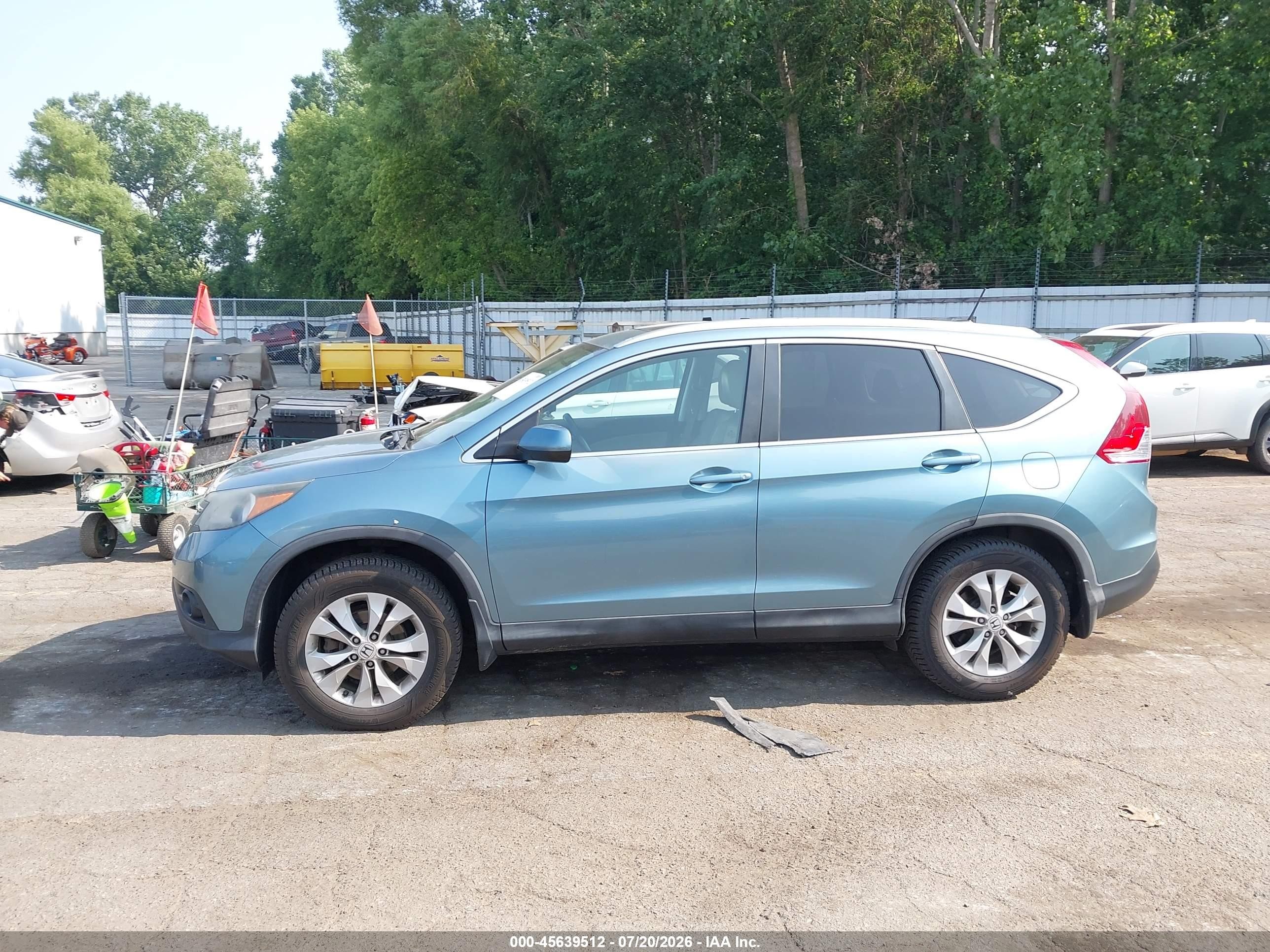 2014 Honda Cr-v Ex-l Light Blue vin: 2HKRM4H70EH611838