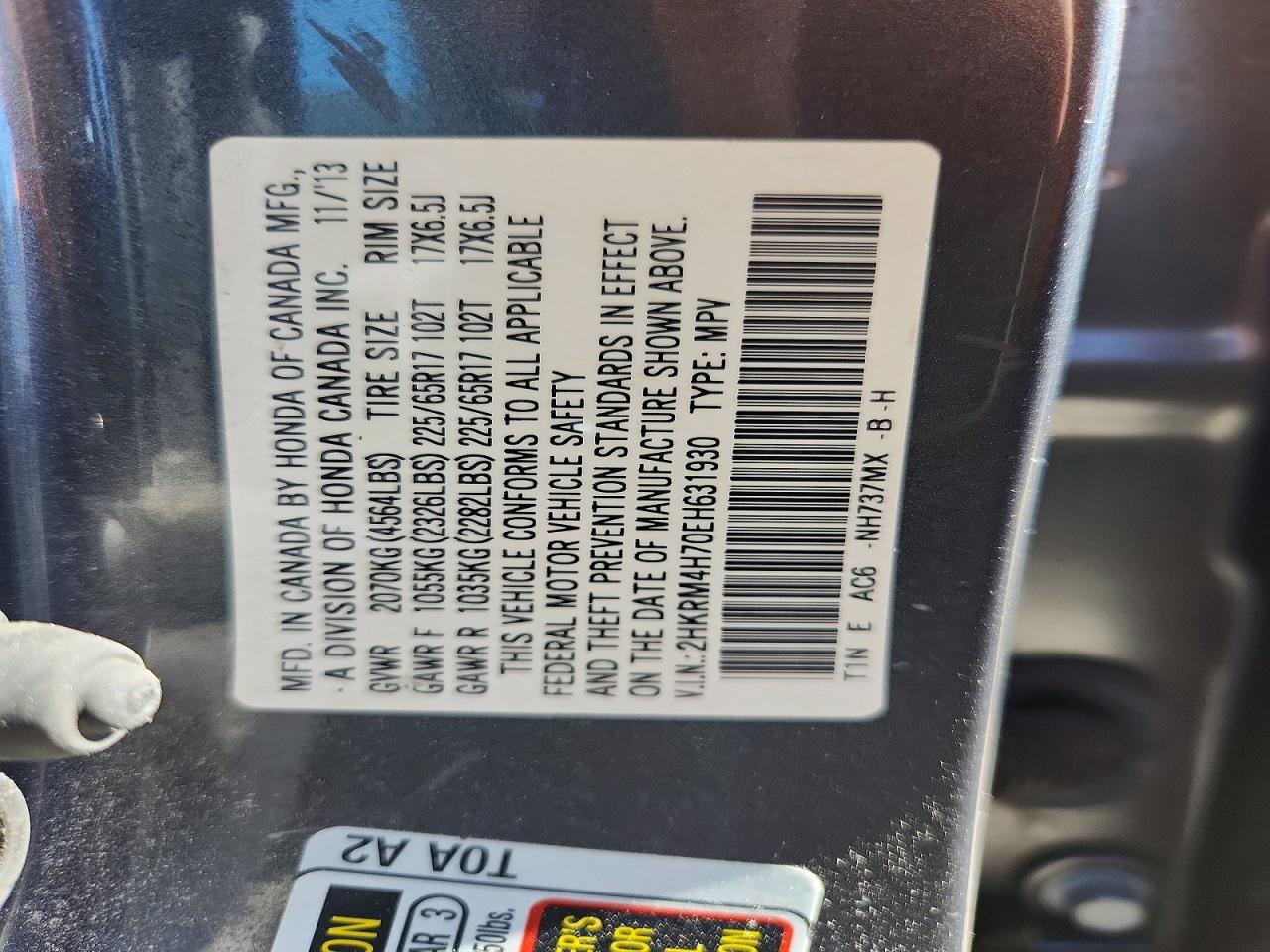 2014 Honda Cr-v Exl Gray vin: 2HKRM4H70EH631930