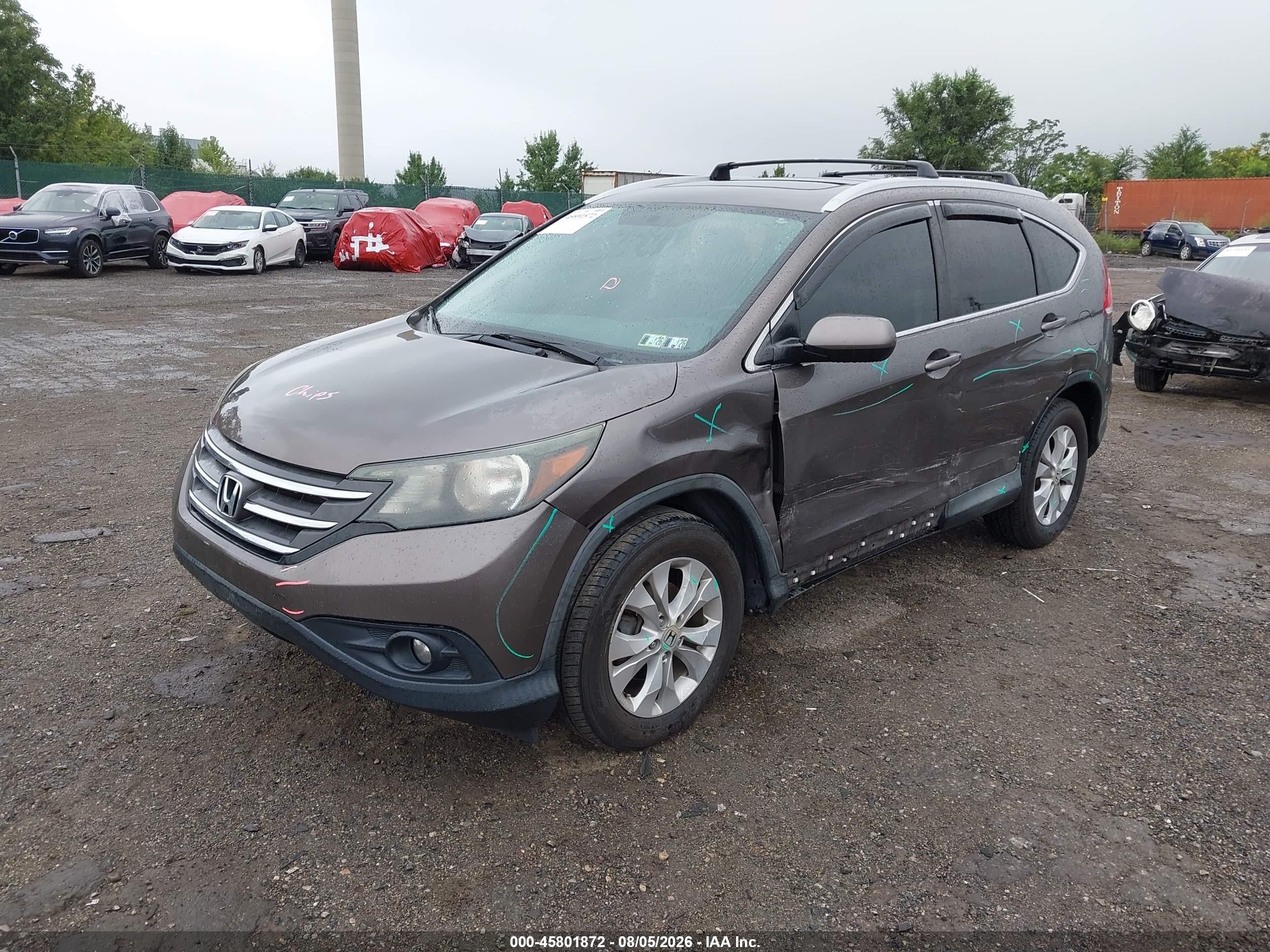 2014 Honda Cr-v Ex-l Gray vin: 2HKRM4H70EH656276