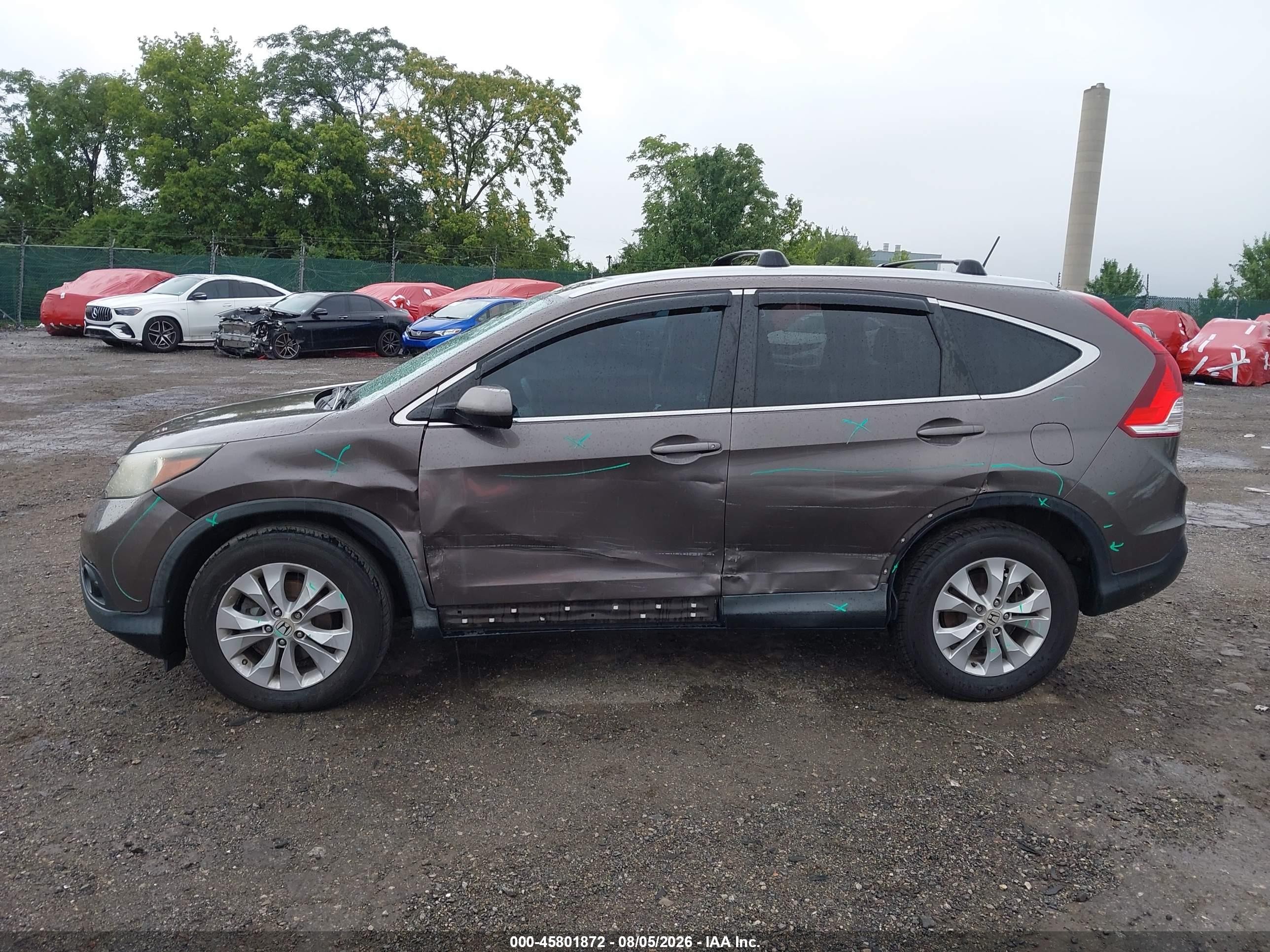 2014 Honda Cr-v Ex-l Gray vin: 2HKRM4H70EH656276