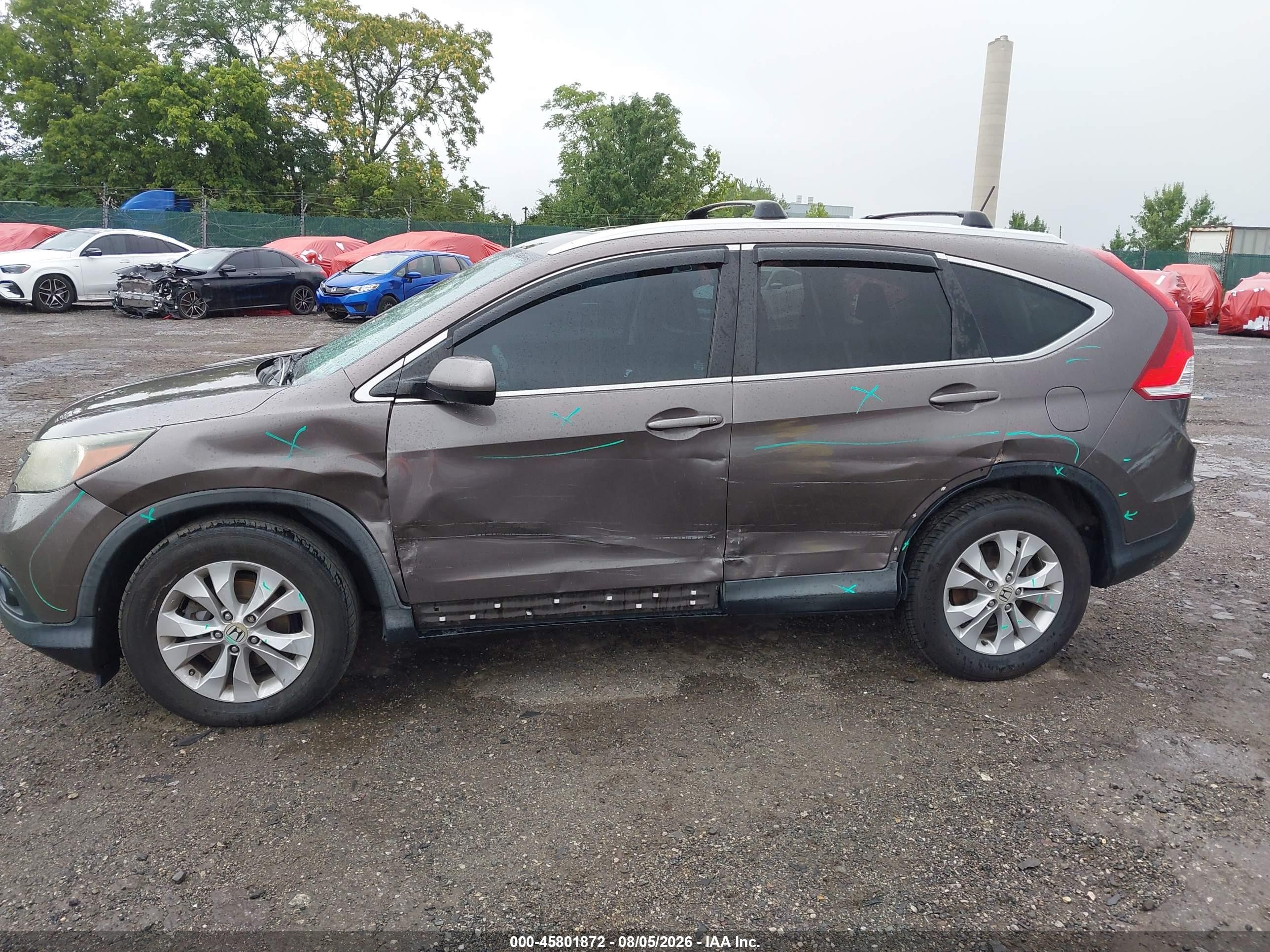 2014 Honda Cr-v Ex-l Gray vin: 2HKRM4H70EH656276
