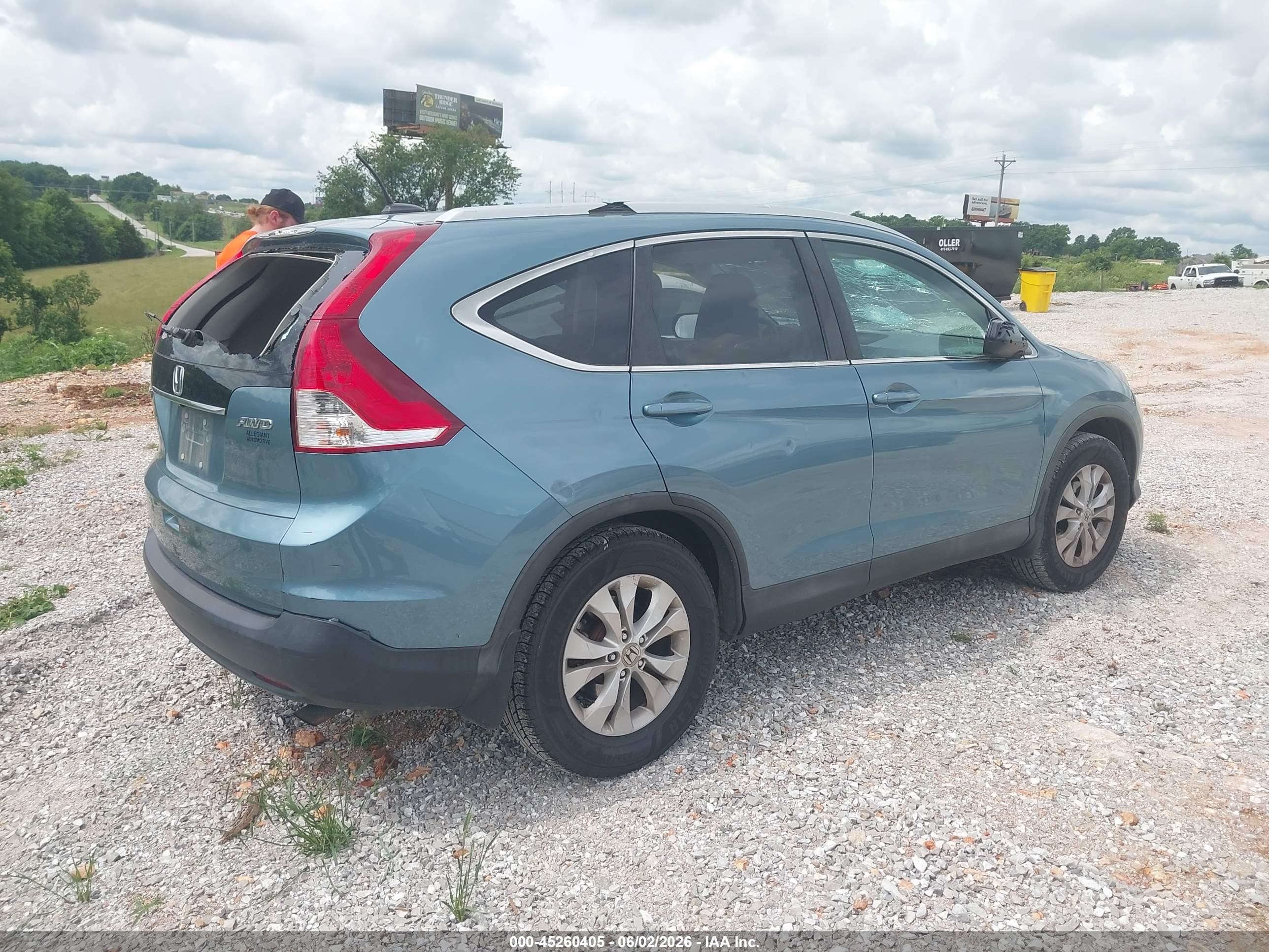 2014 Honda Cr-v Ex-l Blue vin: 2HKRM4H70EH678925