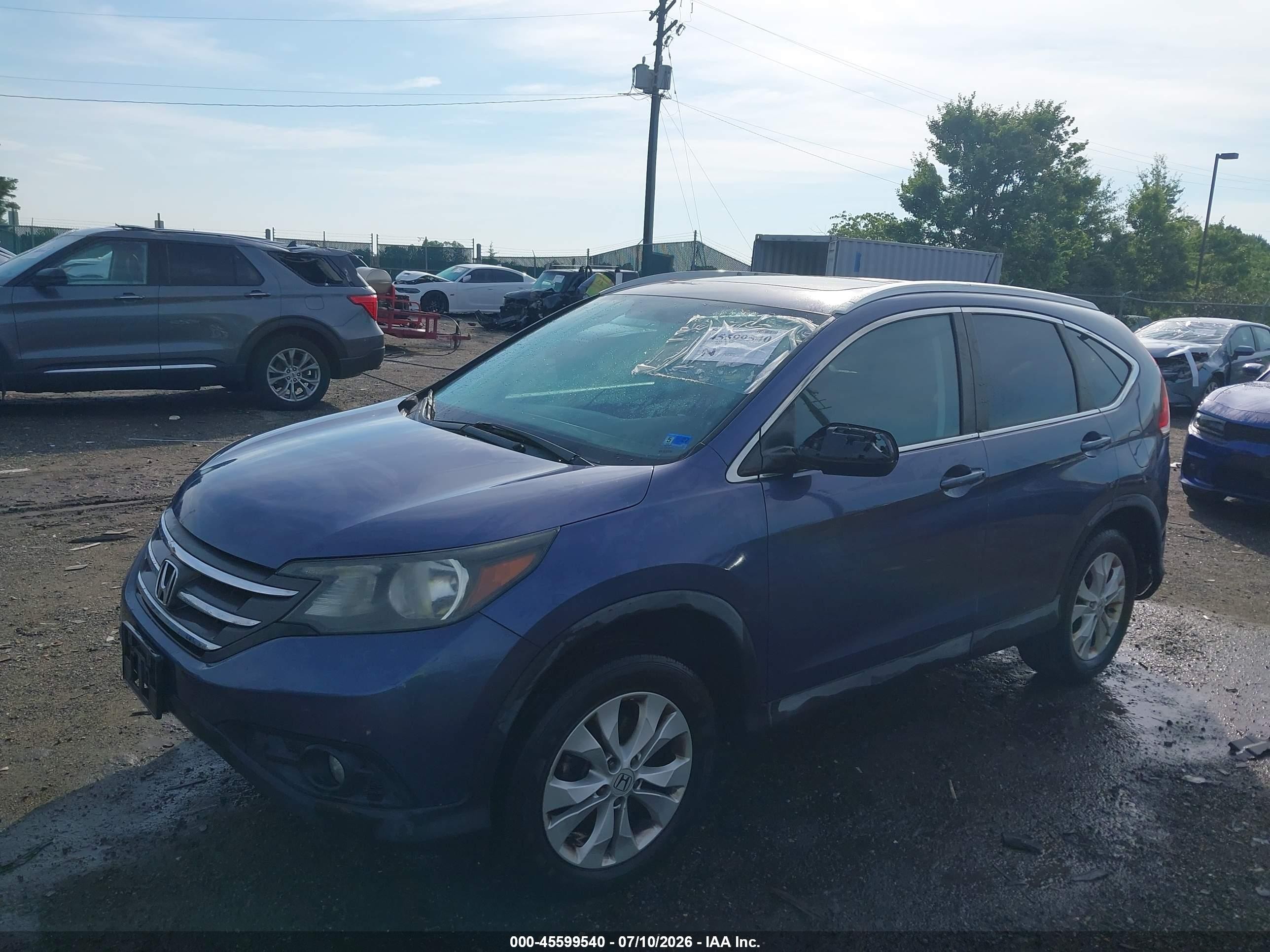2014 Honda Cr-v Ex-l Blue vin: 2HKRM4H70EH699547