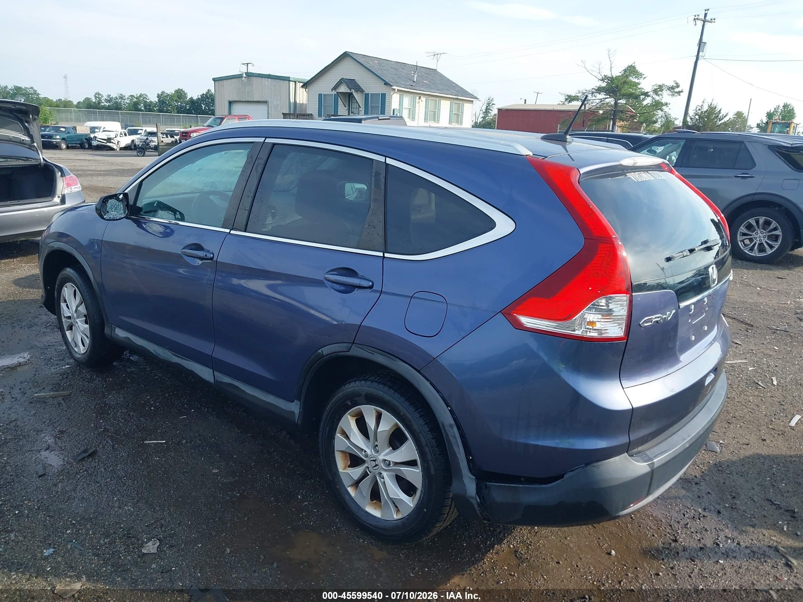 2014 Honda Cr-v Ex-l Blue vin: 2HKRM4H70EH699547