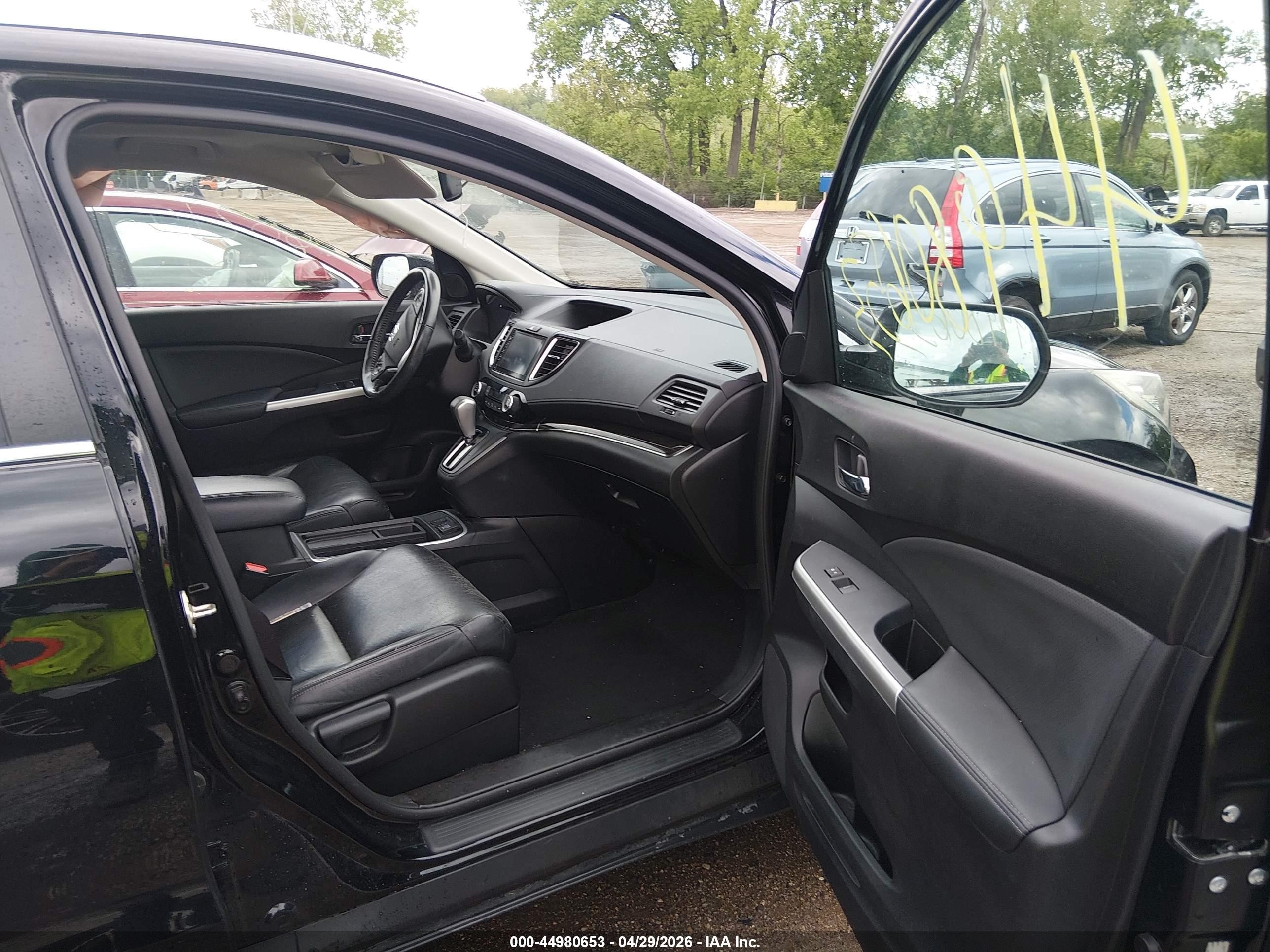 2015 Honda Cr-v Ex-l Black vin: 2HKRM4H70FH602140