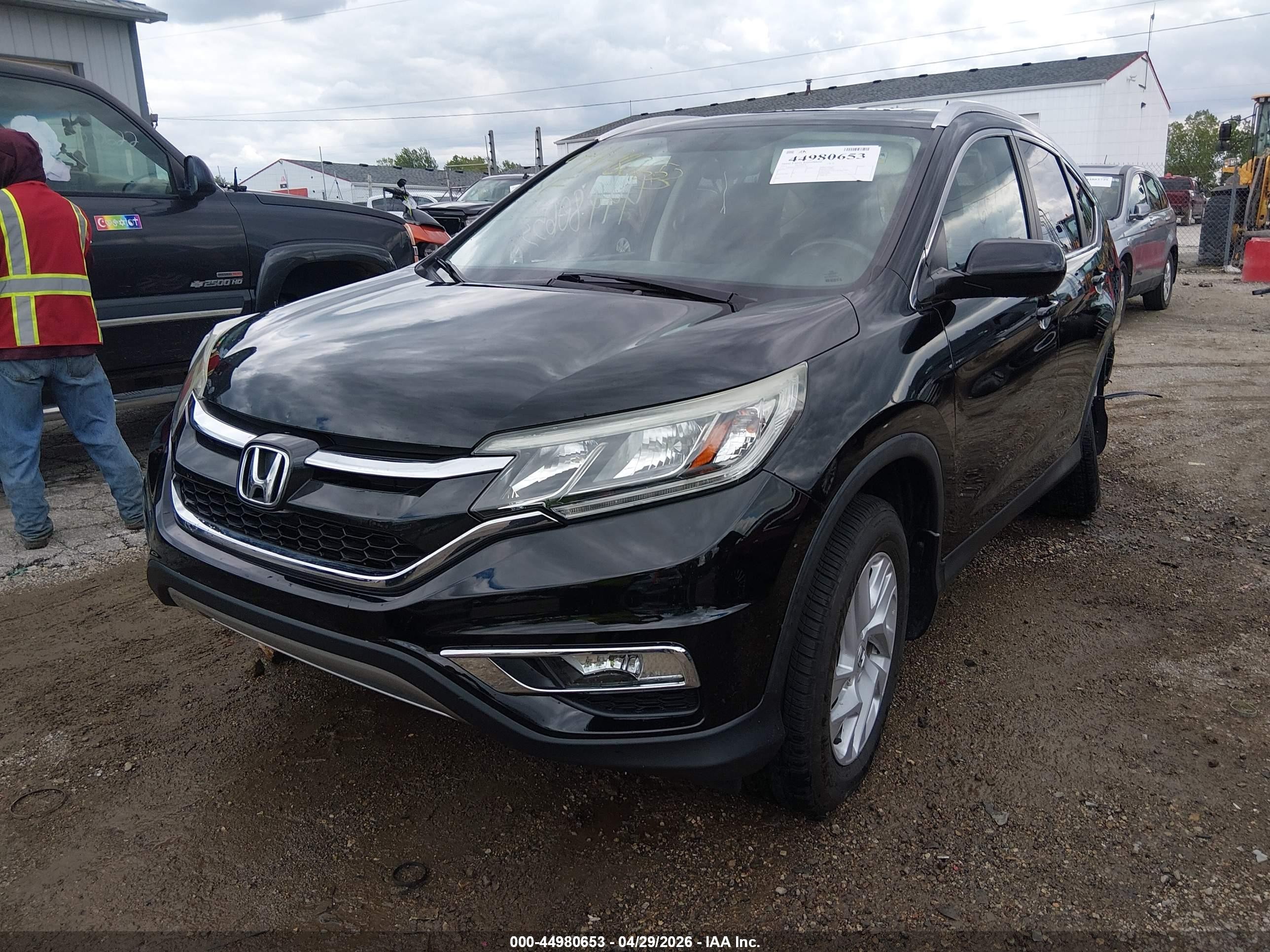 2015 Honda Cr-v Ex-l Black vin: 2HKRM4H70FH602140