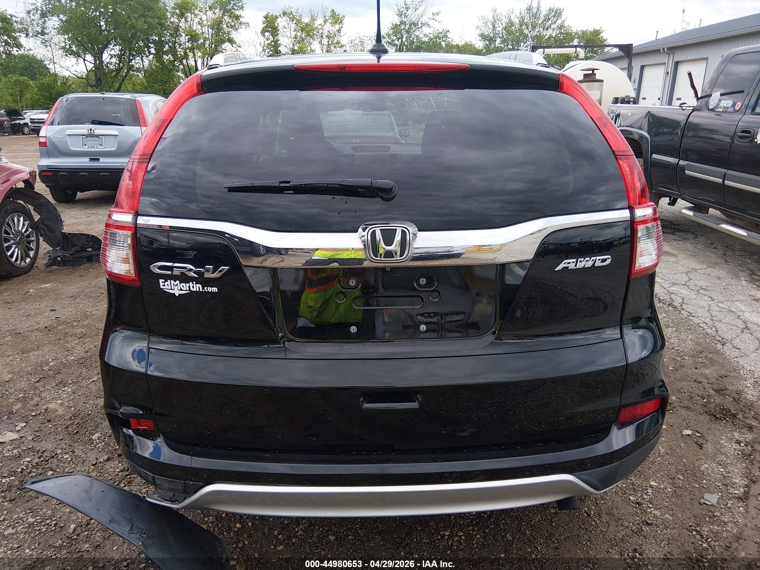 2015 Honda Cr-v Ex-l Black vin: 2HKRM4H70FH602140
