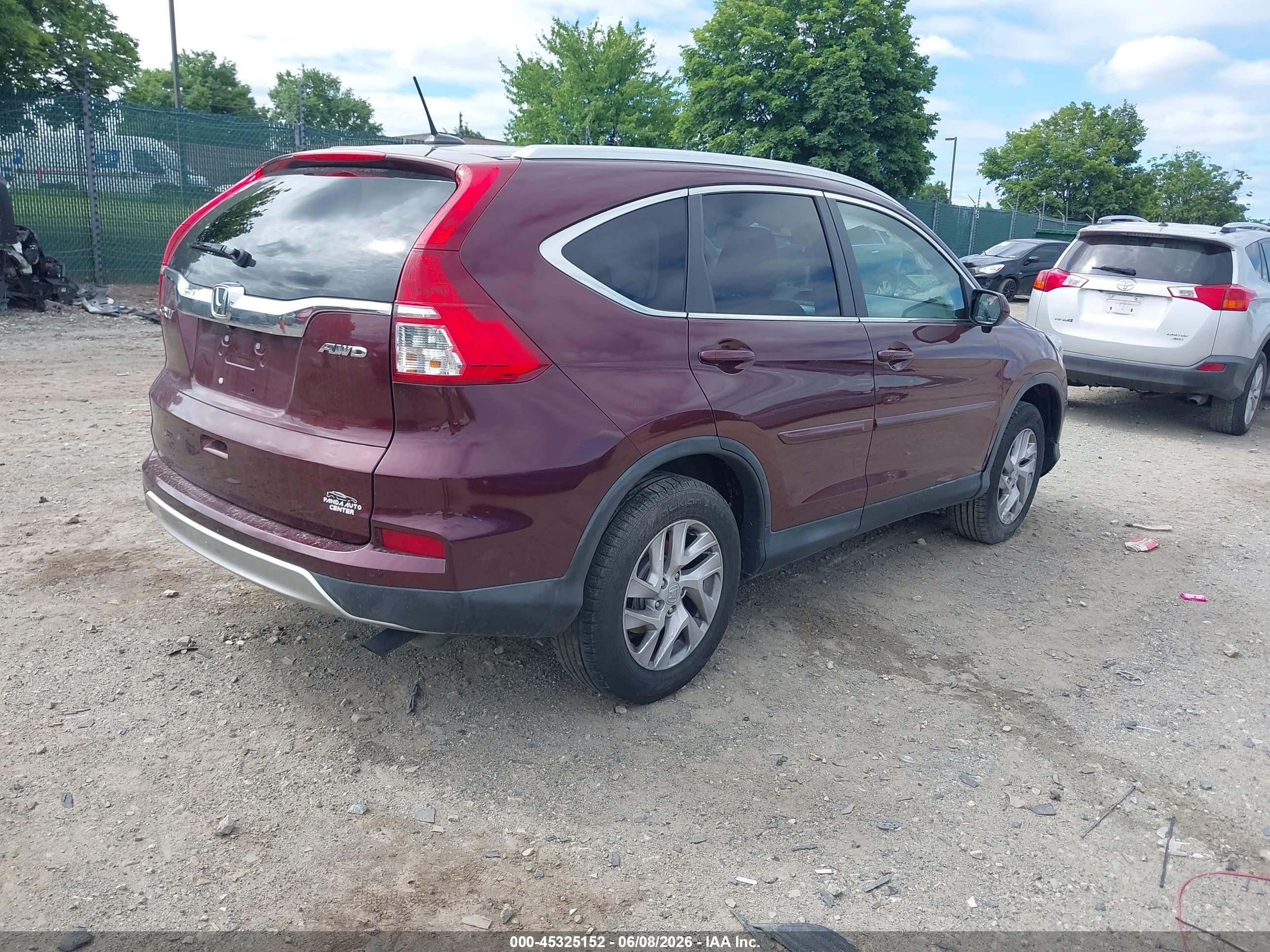 2015 Honda Cr-v Ex-l Burgundy vin: 2HKRM4H70FH609041