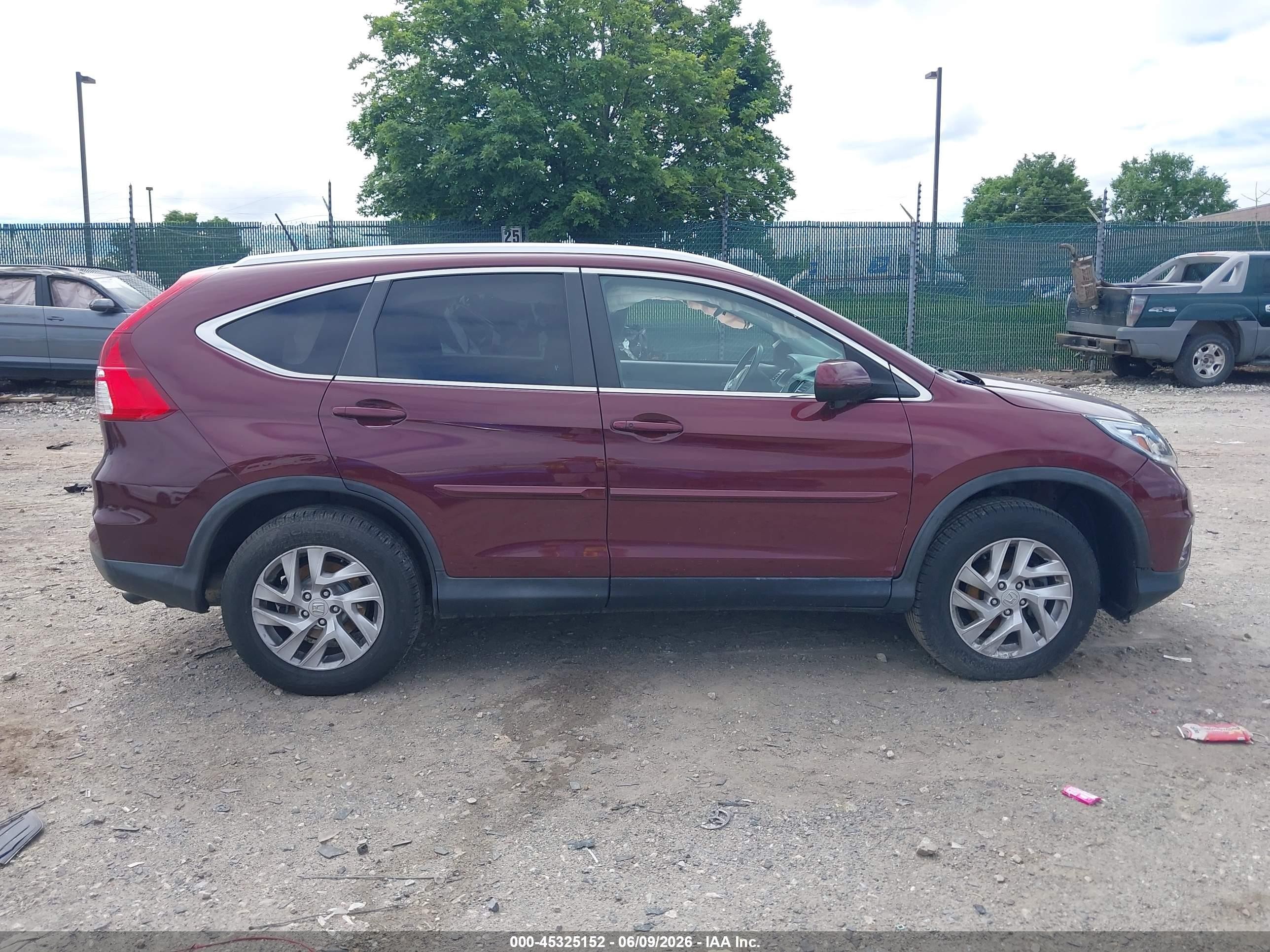 2015 Honda Cr-v Ex-l Burgundy vin: 2HKRM4H70FH609041