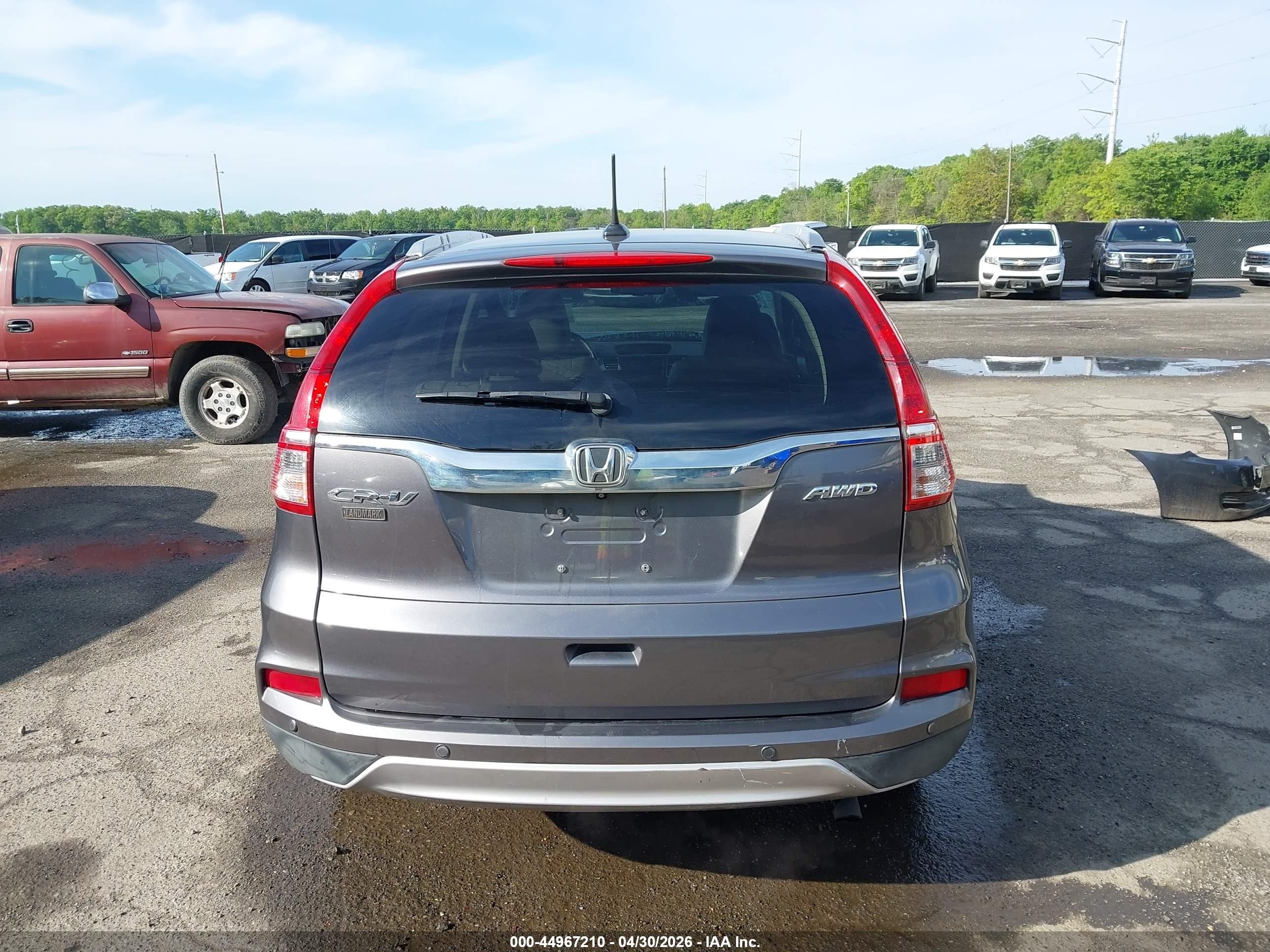 2015 Honda Cr-v Ex-l Gray vin: 2HKRM4H70FH612084