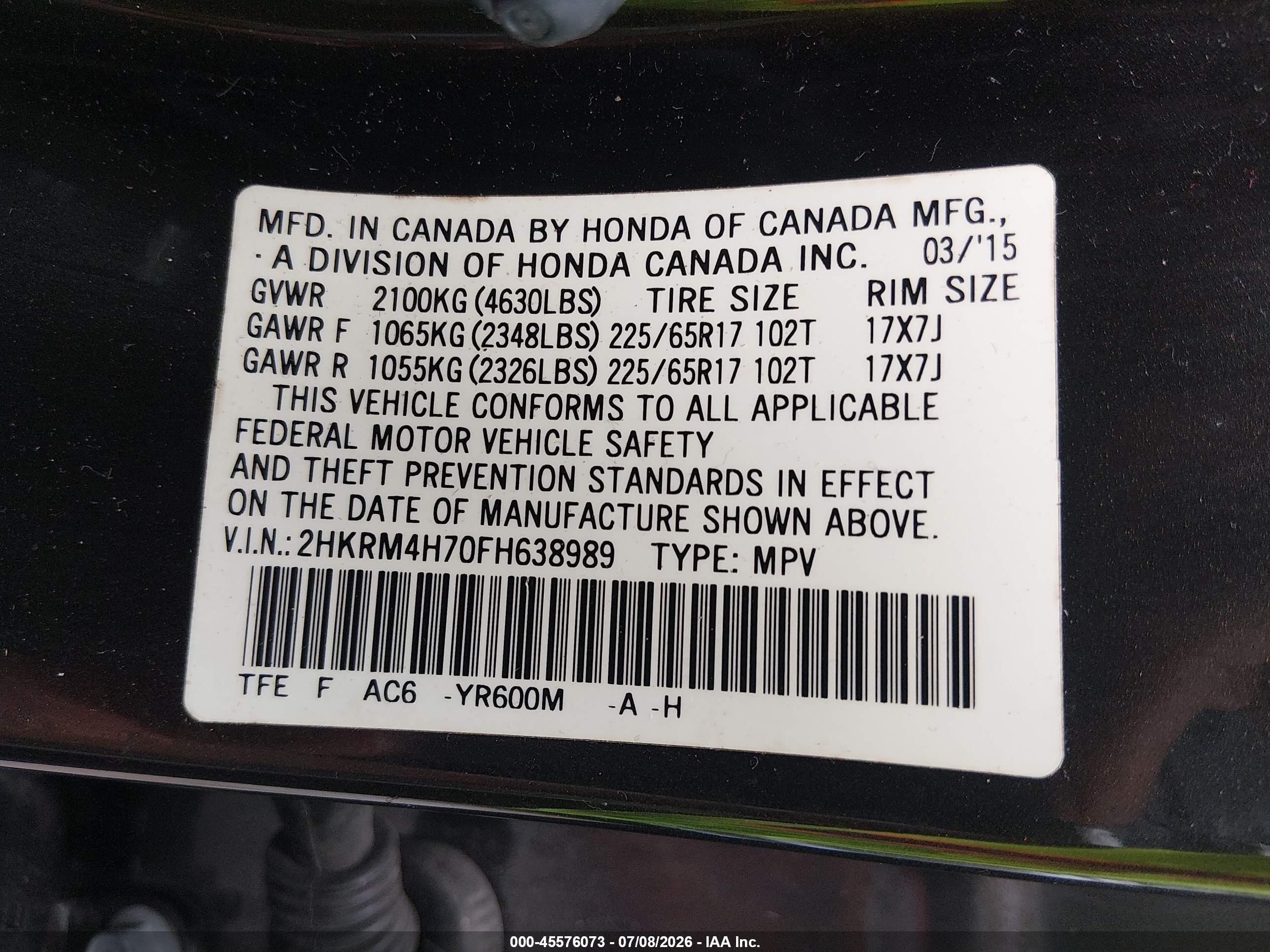2015 Honda Cr-v Ex-l Brown vin: 2HKRM4H70FH638989