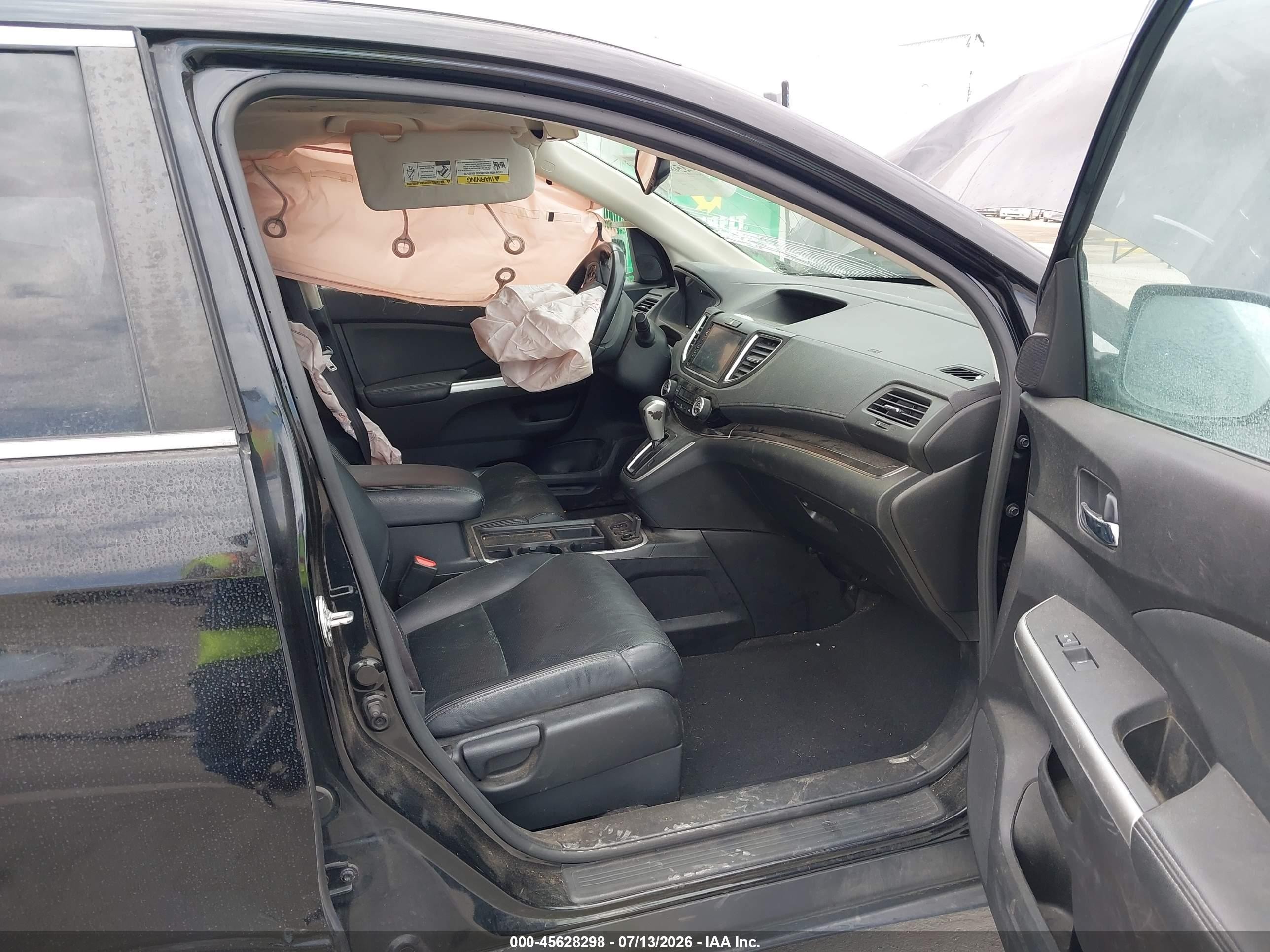 2015 Honda Cr-v Ex-l Black vin: 2HKRM4H70FH646686