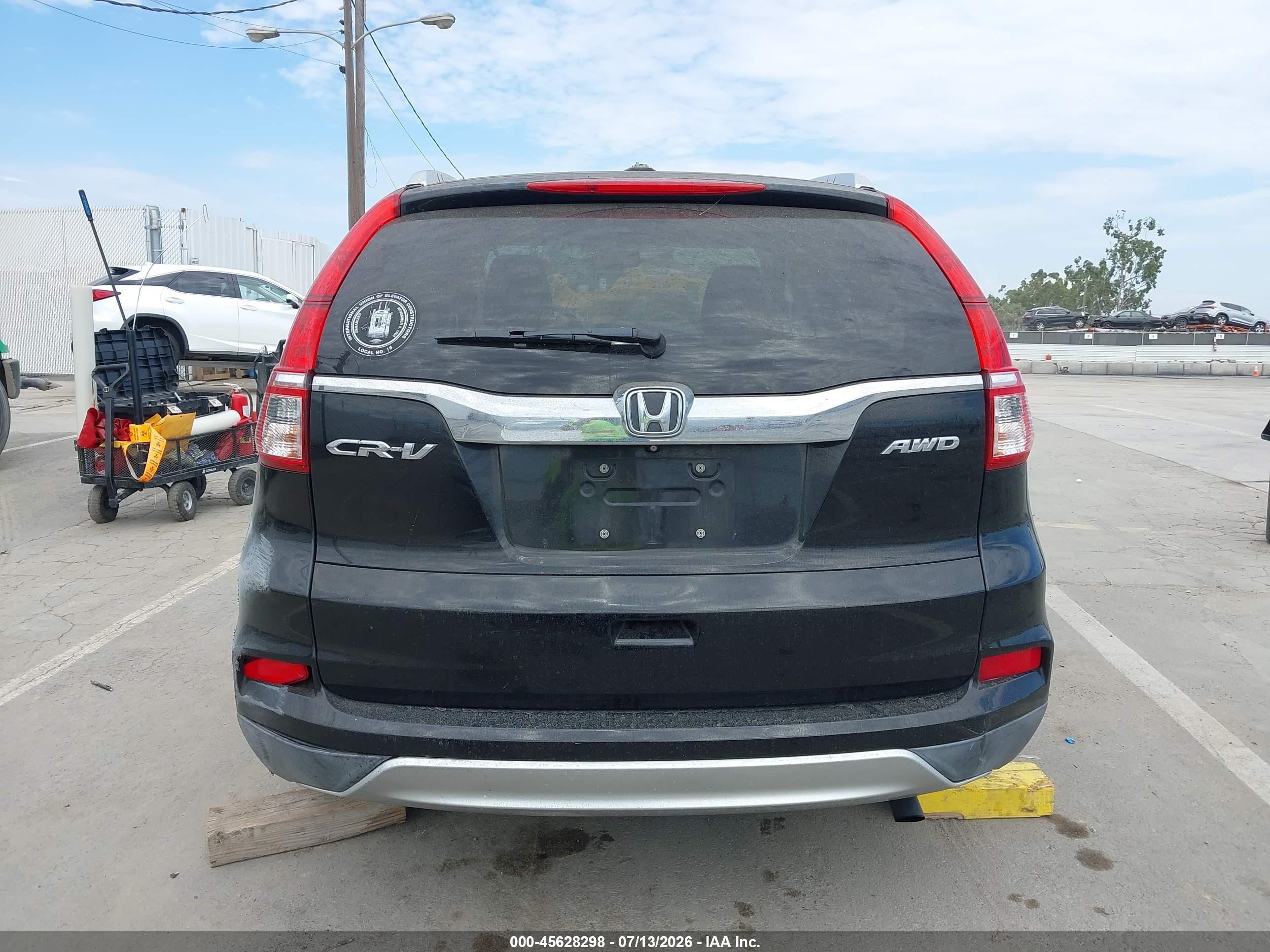 2015 Honda Cr-v Ex-l Black vin: 2HKRM4H70FH646686