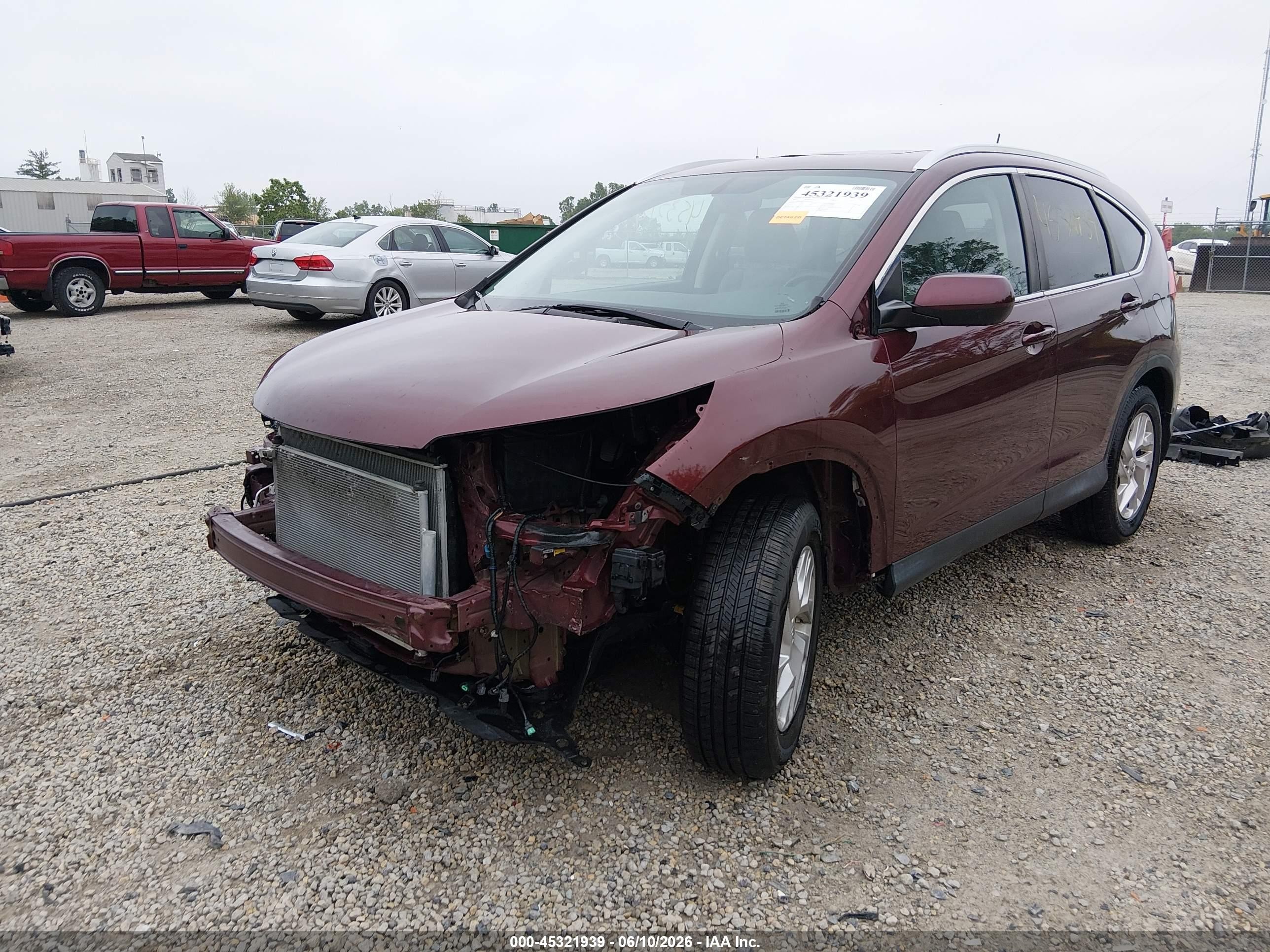 2015 Honda Cr-v Ex-l Red vin: 2HKRM4H70FH677677