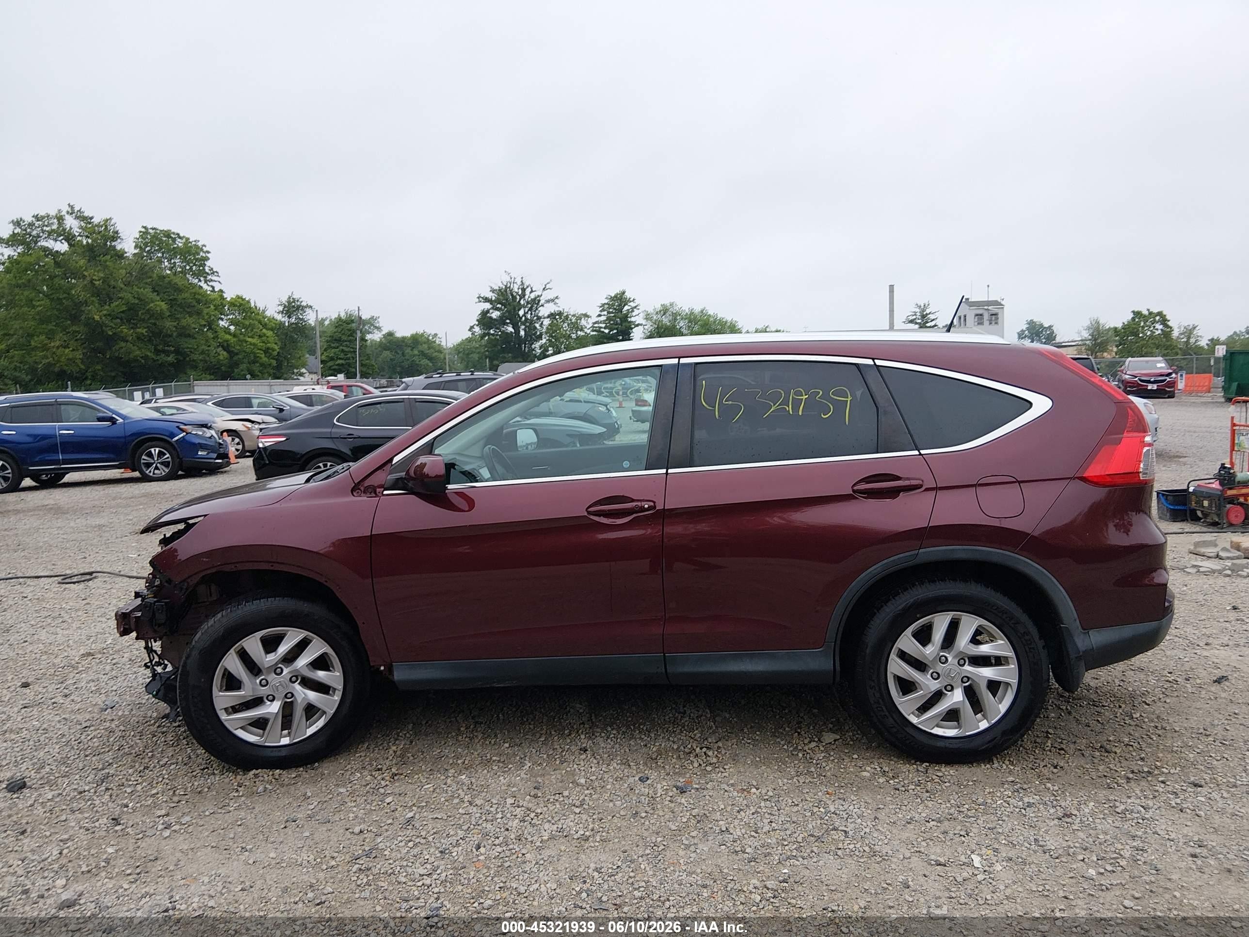 2015 Honda Cr-v Ex-l Red vin: 2HKRM4H70FH677677