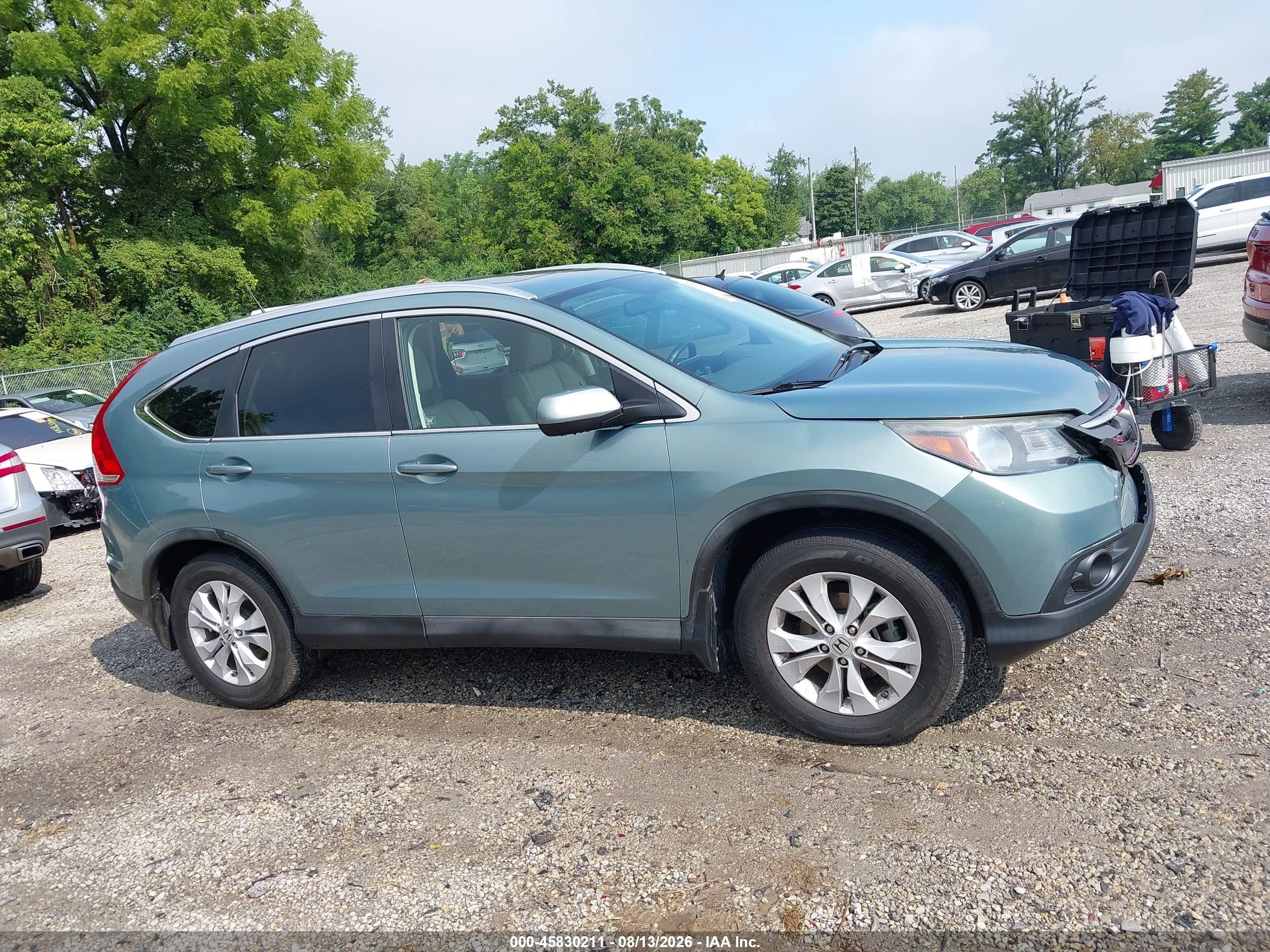 2012 Honda Cr-v Ex-l Light Blue vin: 2HKRM4H71CH608394