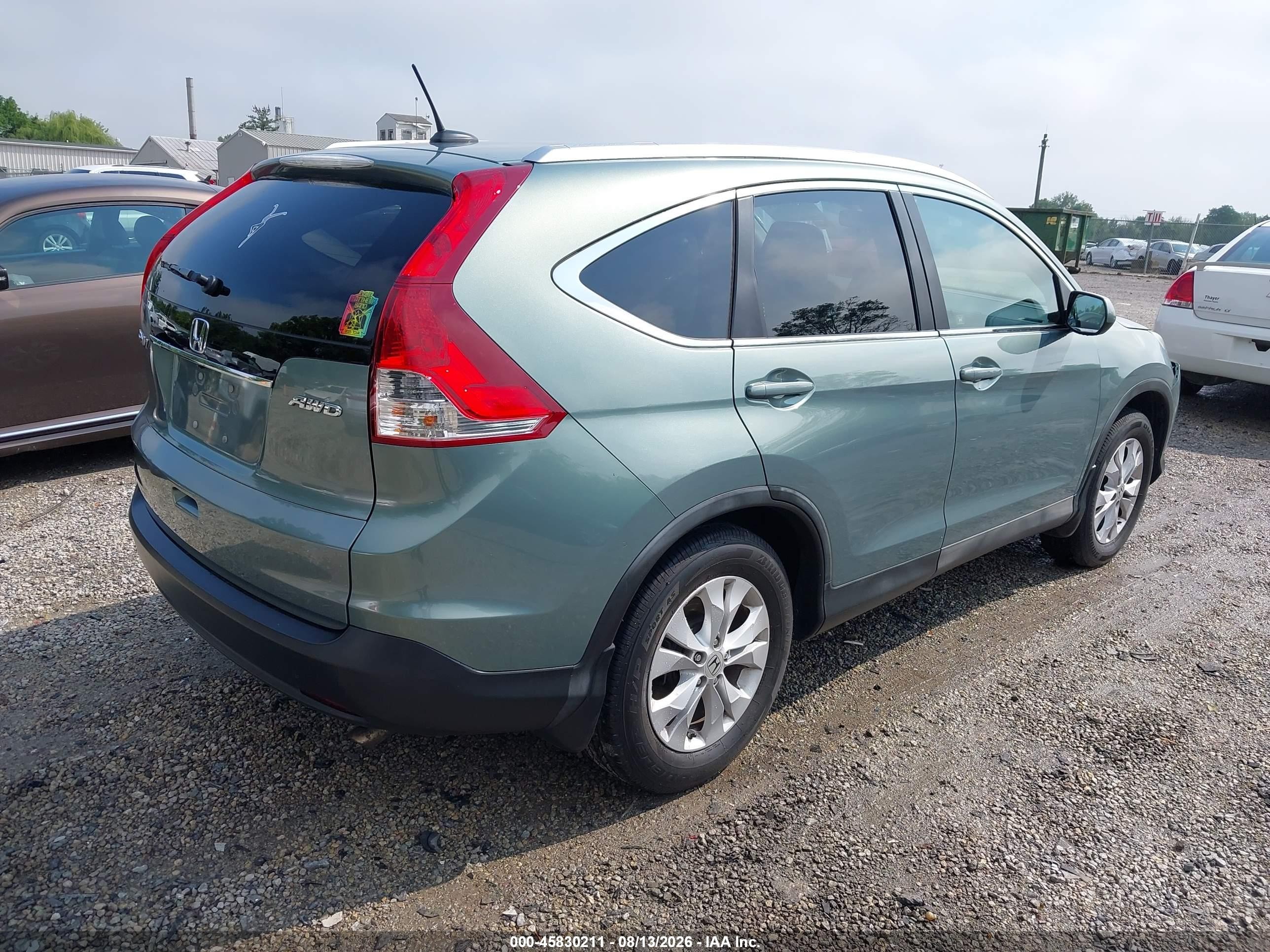 2012 Honda Cr-v Ex-l Light Blue vin: 2HKRM4H71CH608394