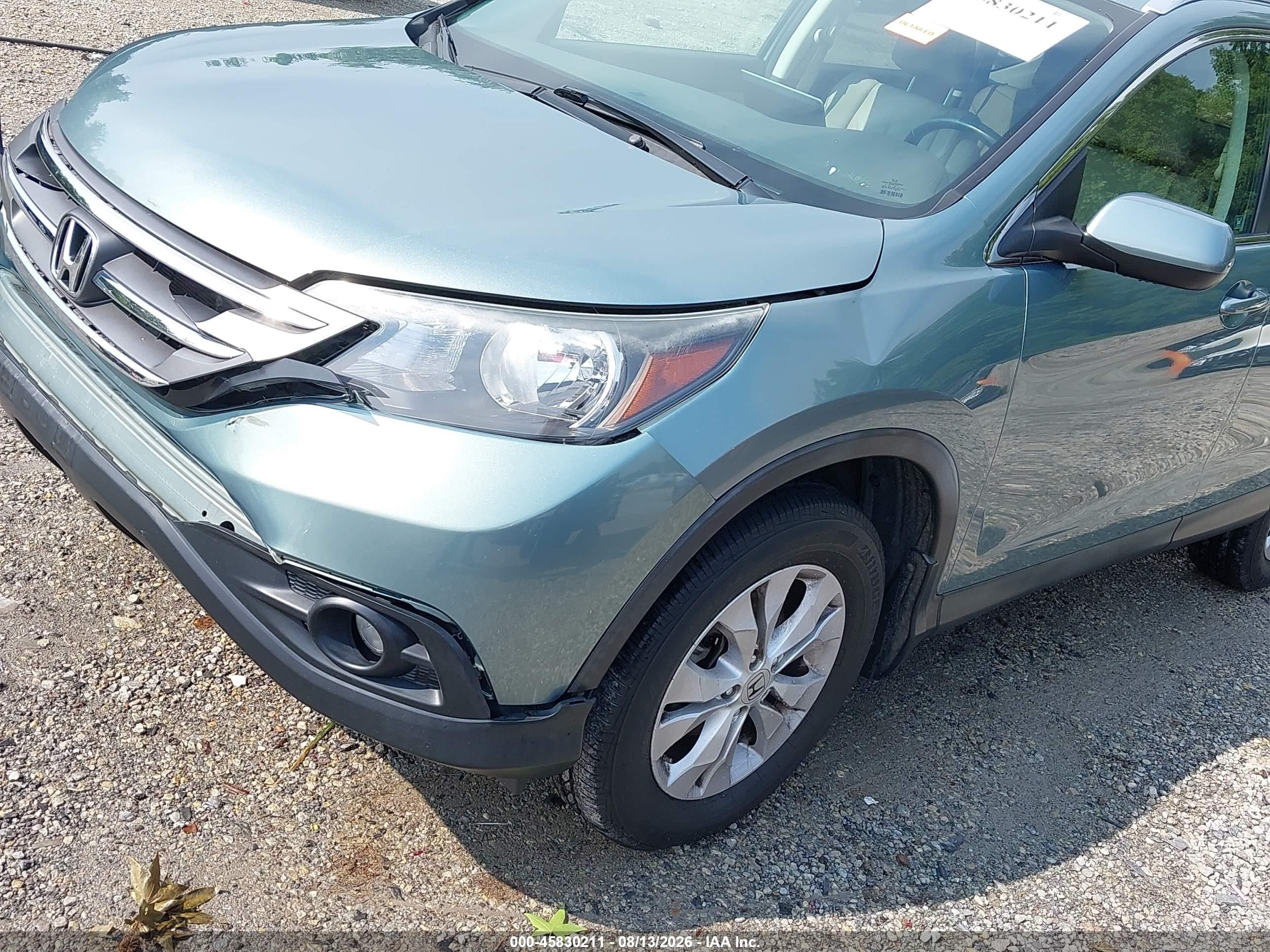 2012 Honda Cr-v Ex-l Light Blue vin: 2HKRM4H71CH608394