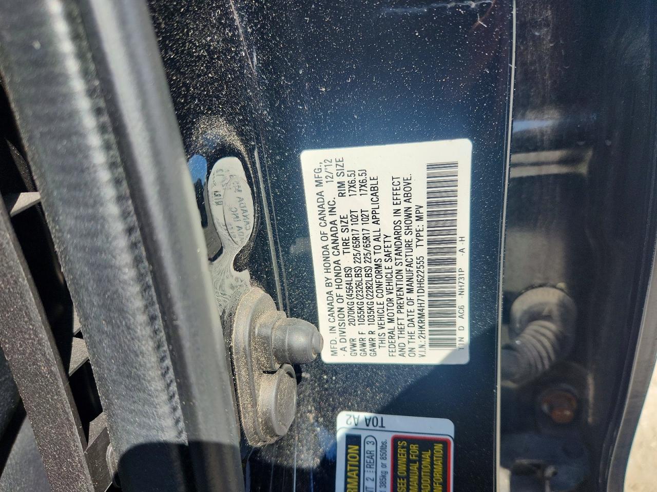 2013 Honda Cr-v Exl Black vin: 2HKRM4H71DH622555