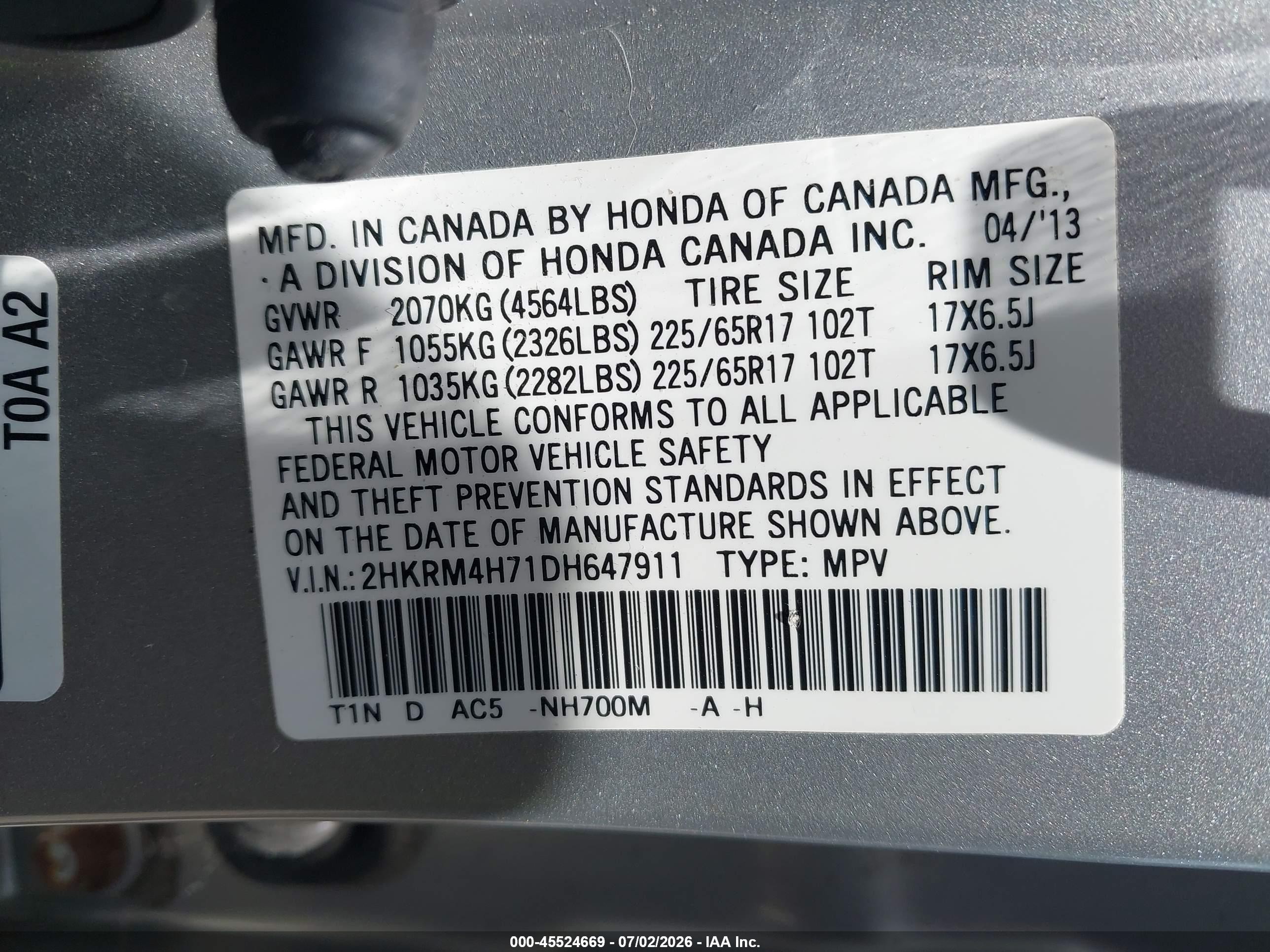 2013 Honda Cr-v Ex-l Silver vin: 2HKRM4H71DH647911