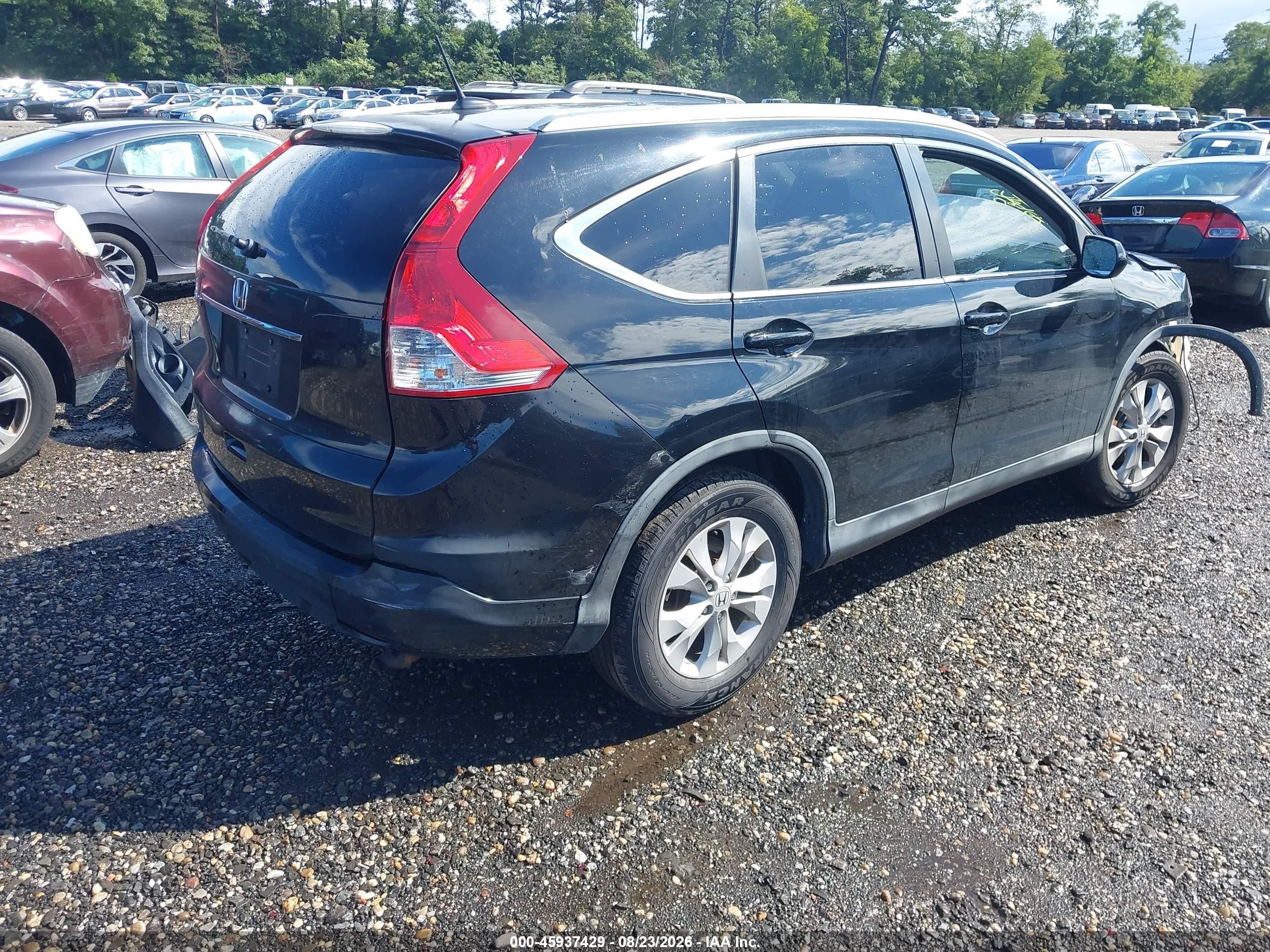 2014 Honda Cr-v Ex-l Black vin: 2HKRM4H71EH612254