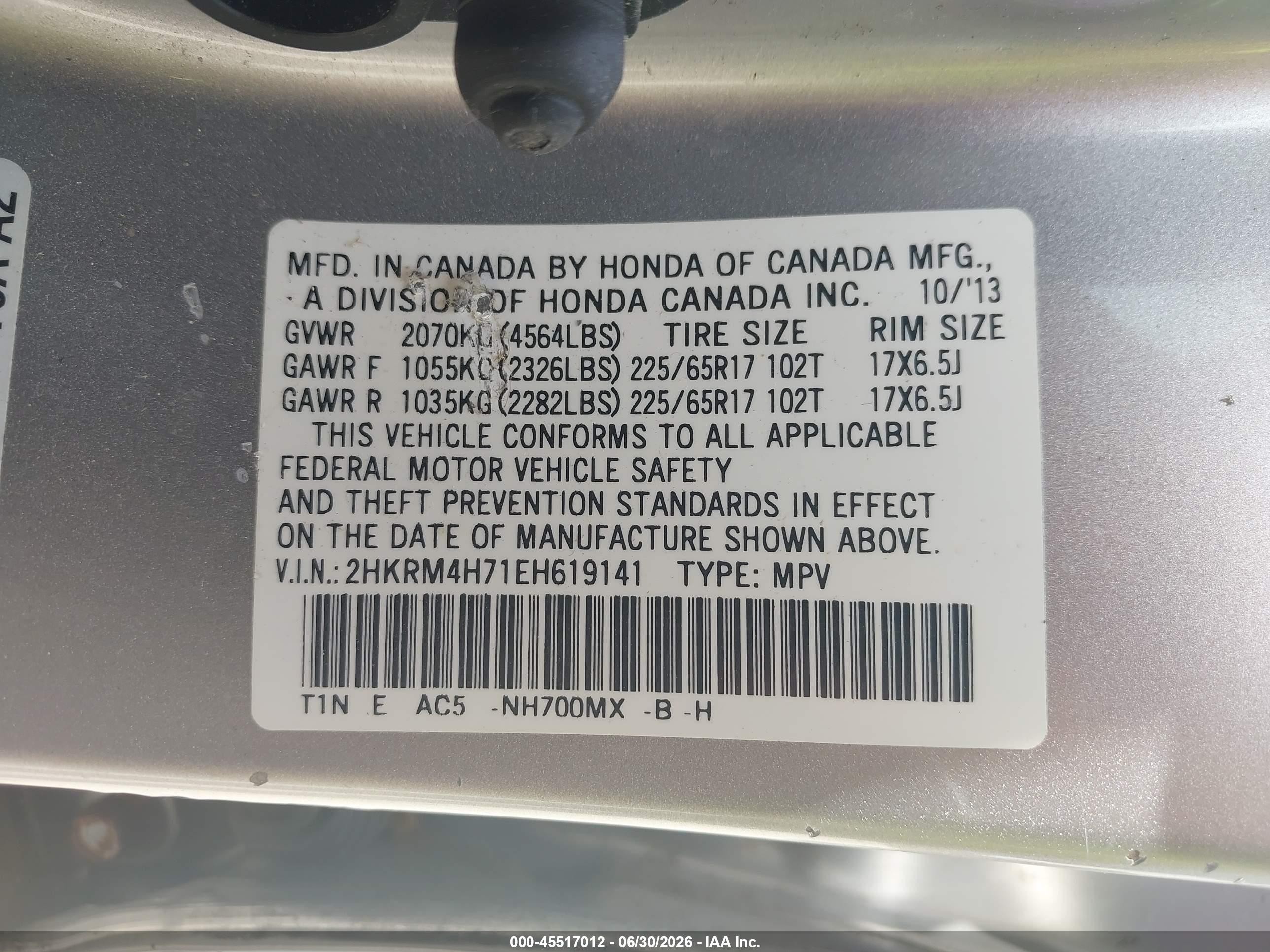 2014 Honda Cr-v Ex-l Silver vin: 2HKRM4H71EH619141
