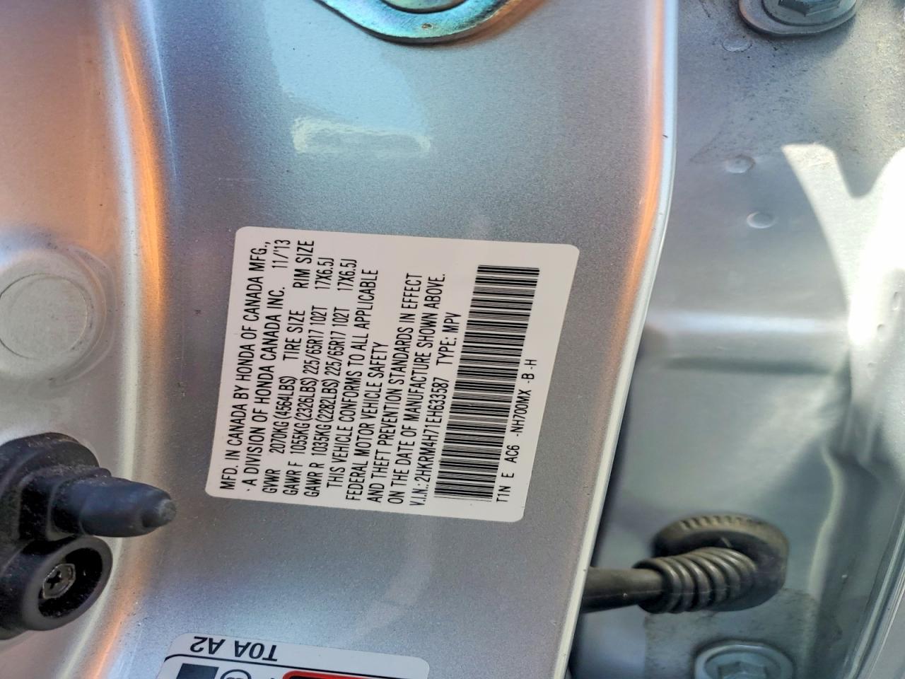 2014 Honda Cr-v Exl Silver vin: 2HKRM4H71EH633587