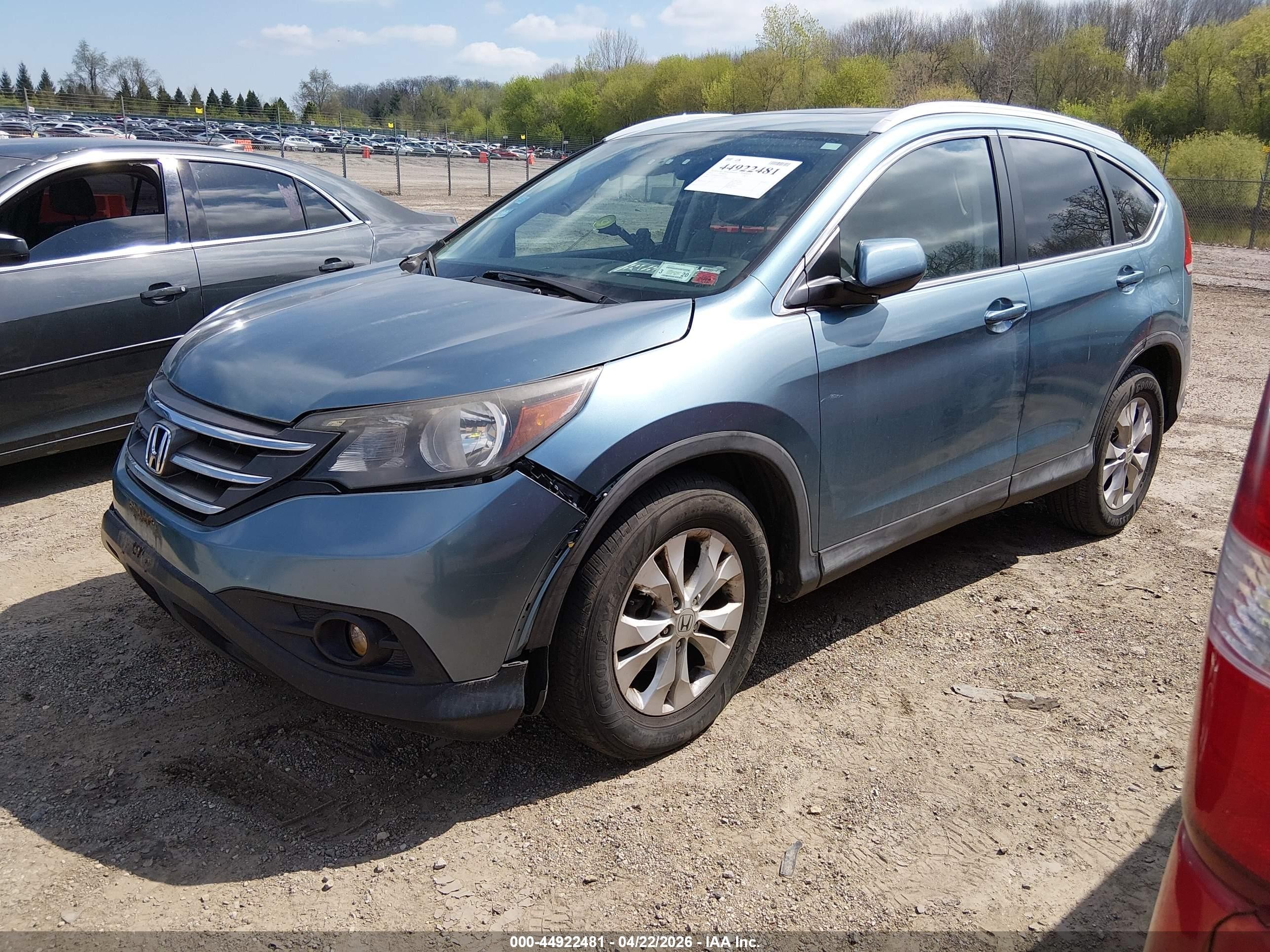 2014 Honda Cr-v Ex-l Light Blue vin: 2HKRM4H71EH643200
