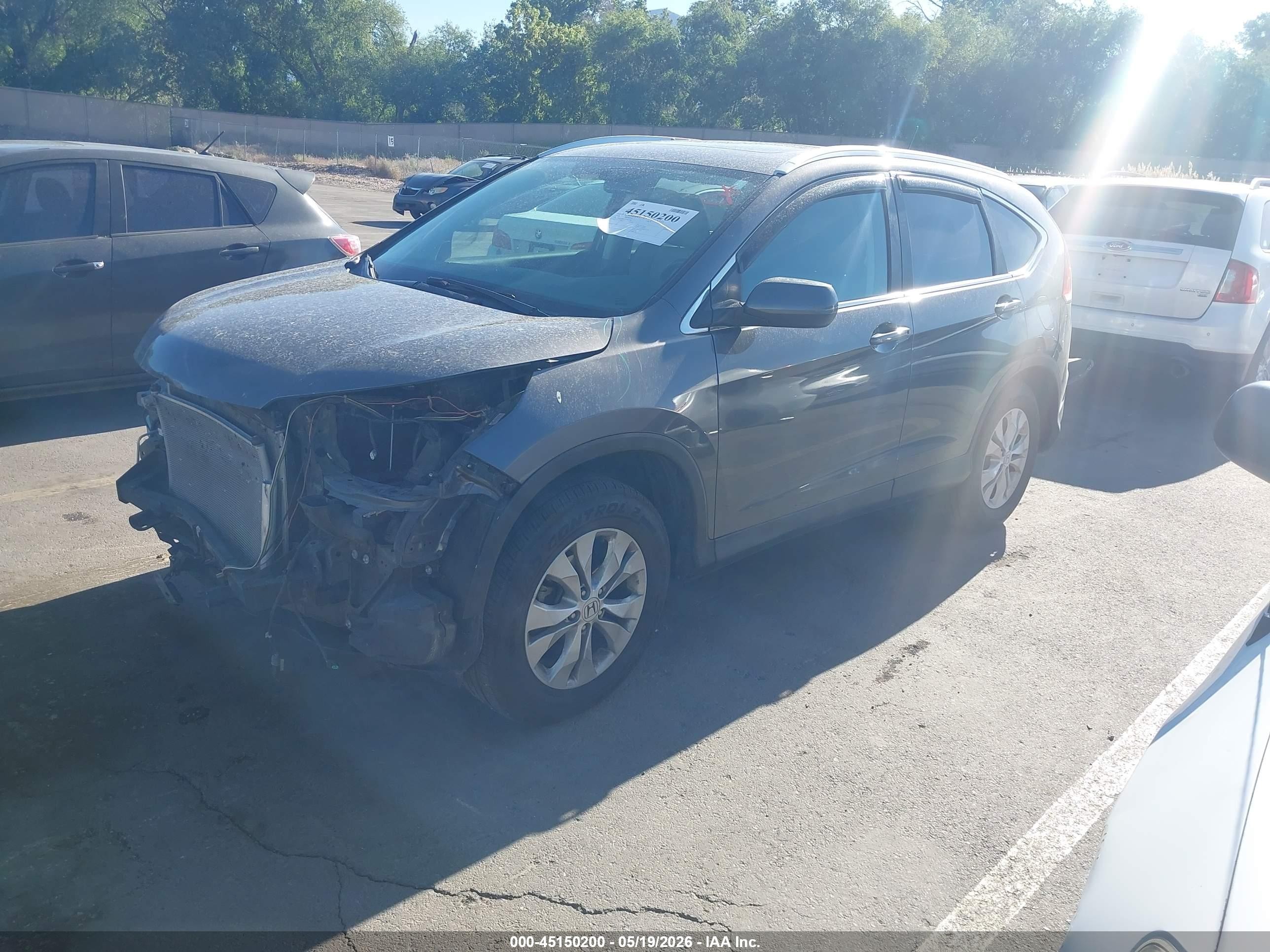 2014 Honda Cr-v Ex-l Gray vin: 2HKRM4H71EH655766
