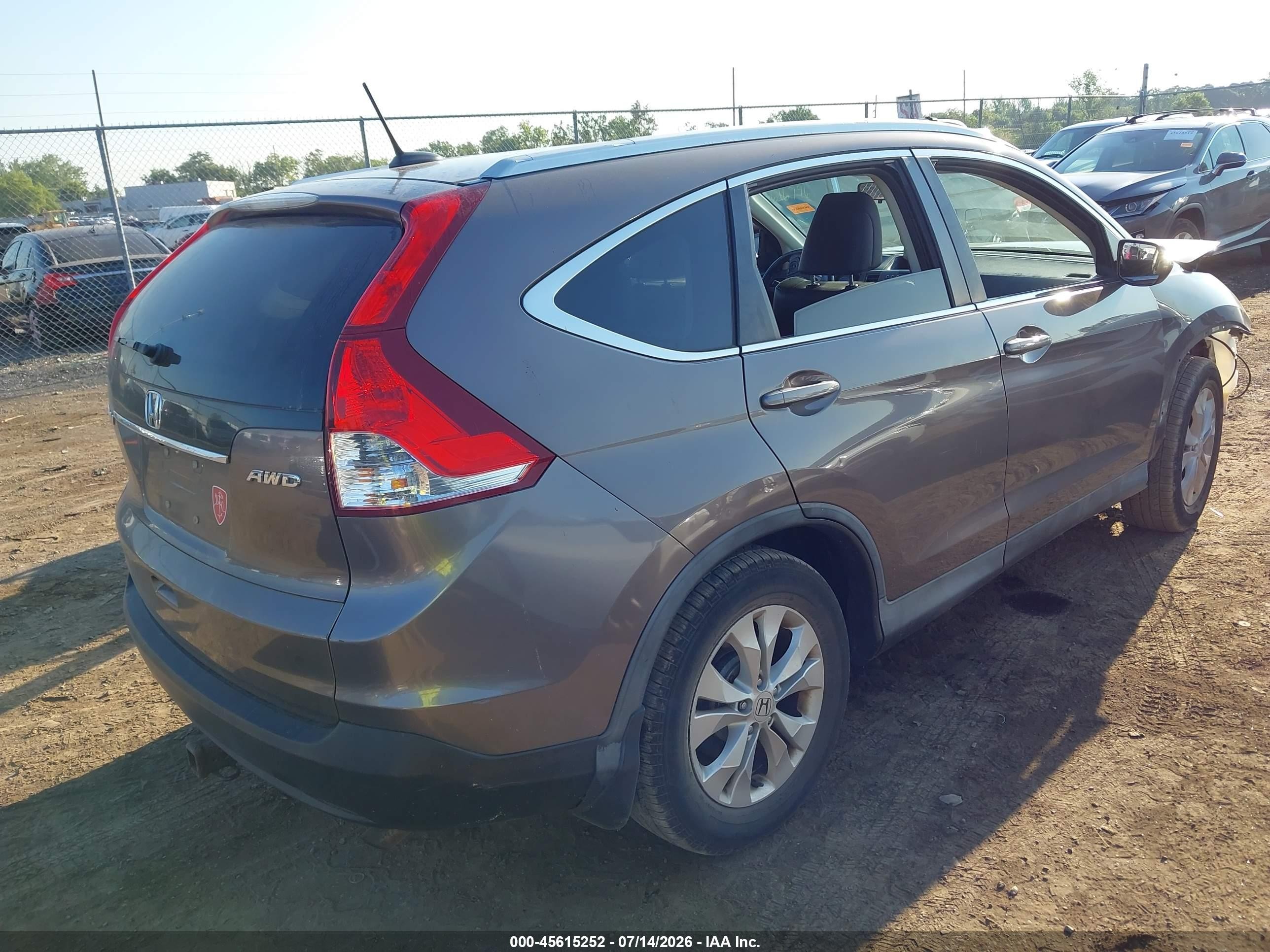 2014 Honda Cr-v Ex-l Gray vin: 2HKRM4H71EH668971