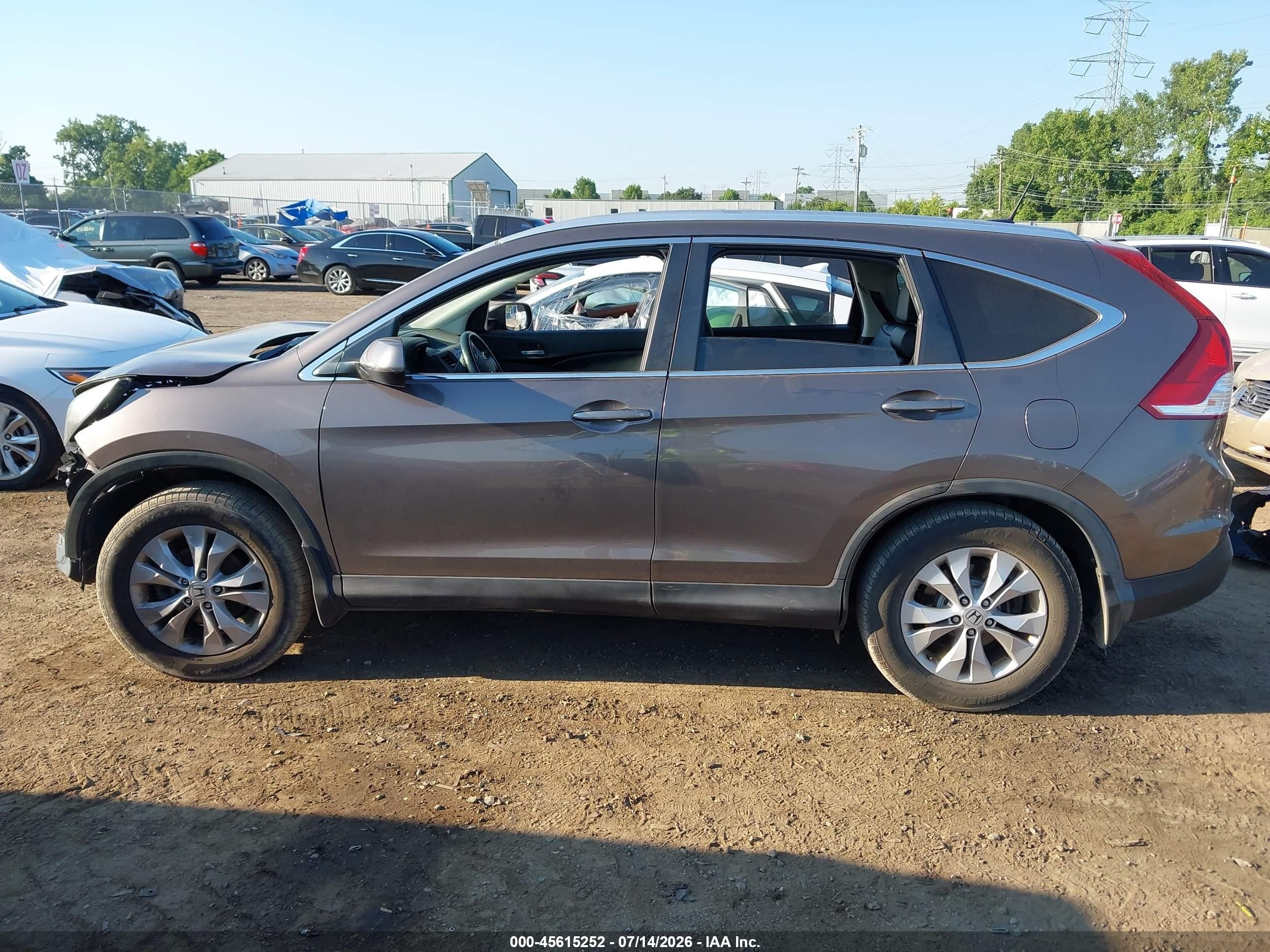 2014 Honda Cr-v Ex-l Gray vin: 2HKRM4H71EH668971