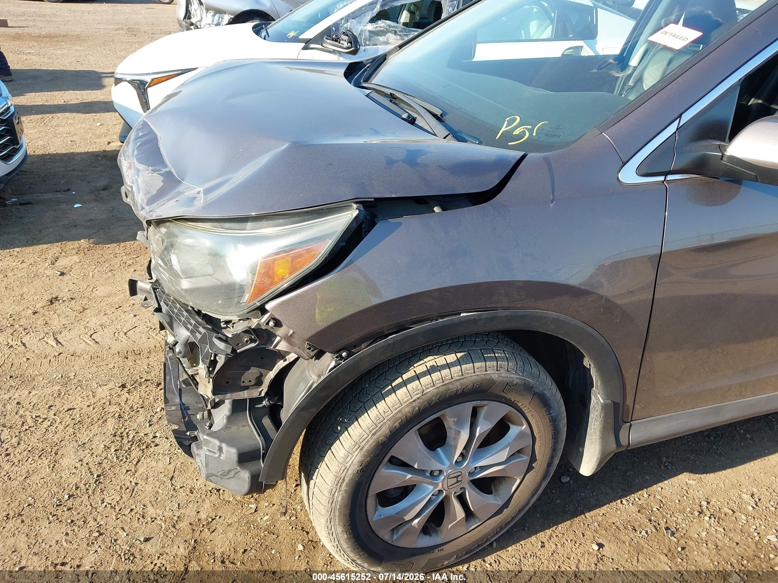 2014 Honda Cr-v Ex-l Gray vin: 2HKRM4H71EH668971
