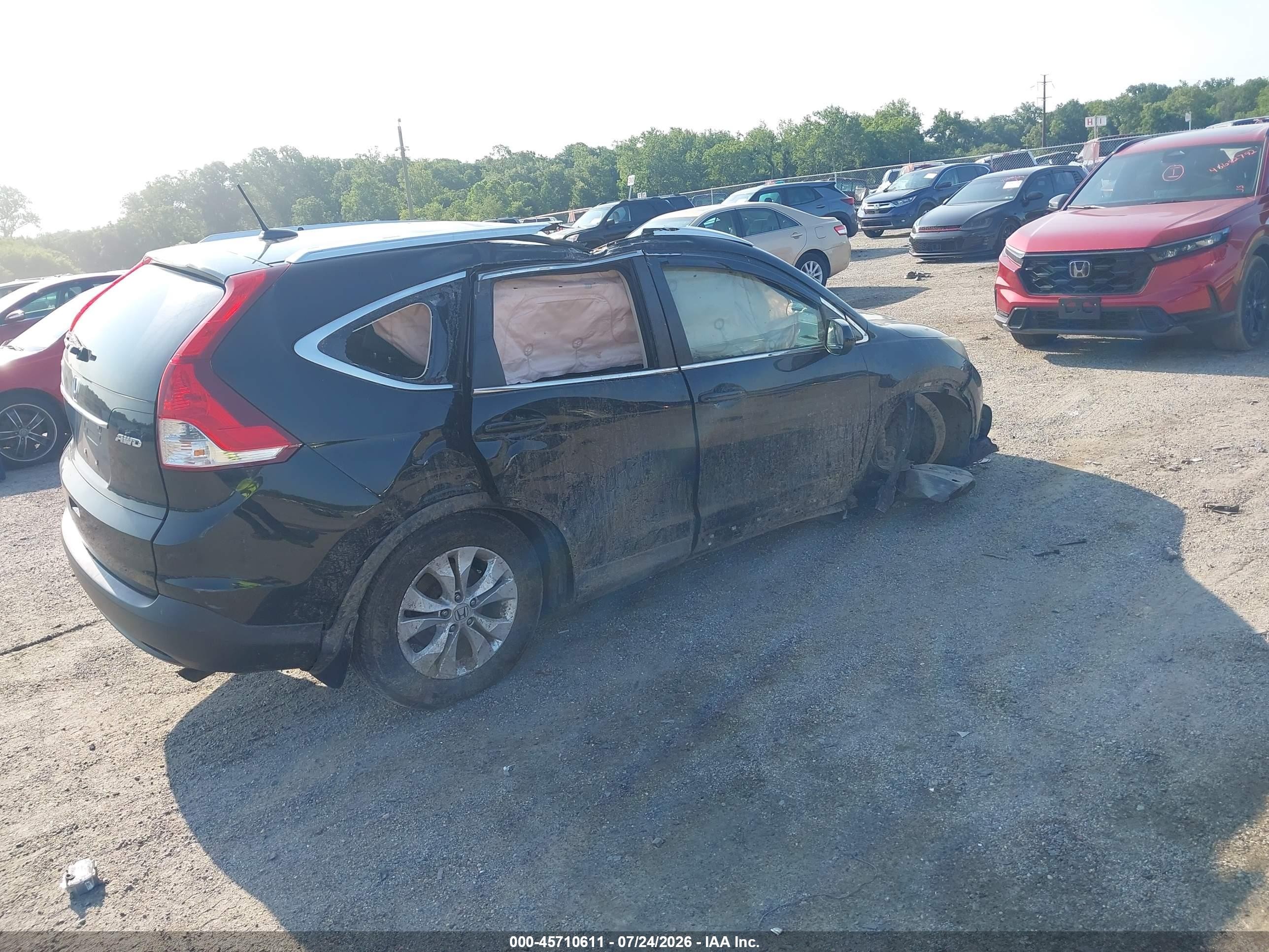 2014 Honda Cr-v Ex-l Черный vin: 2HKRM4H71EH700401