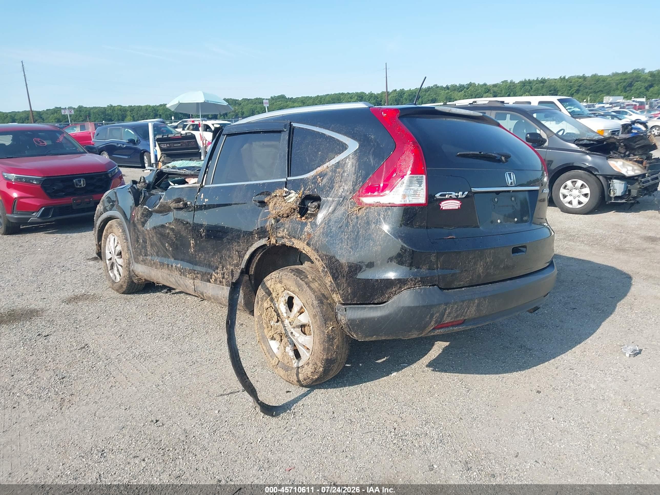 2014 Honda Cr-v Ex-l Черный vin: 2HKRM4H71EH700401