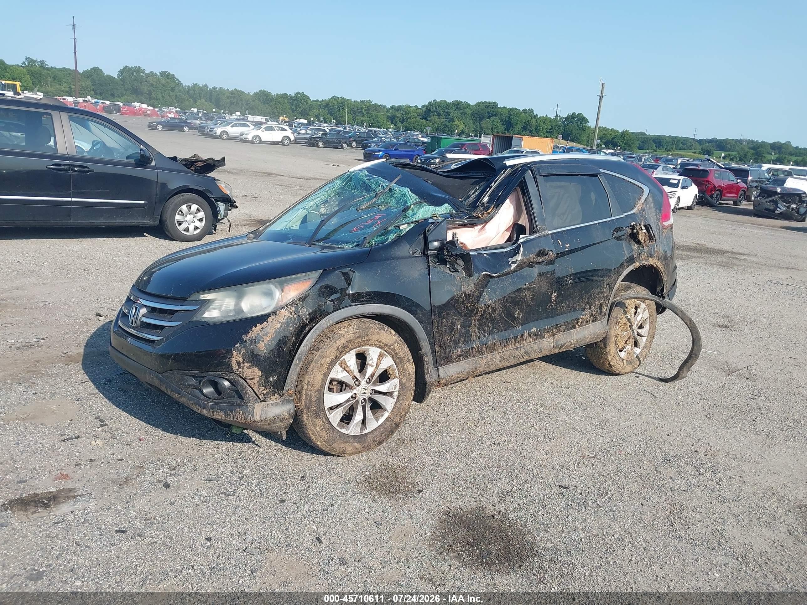 2014 Honda Cr-v Ex-l Черный vin: 2HKRM4H71EH700401