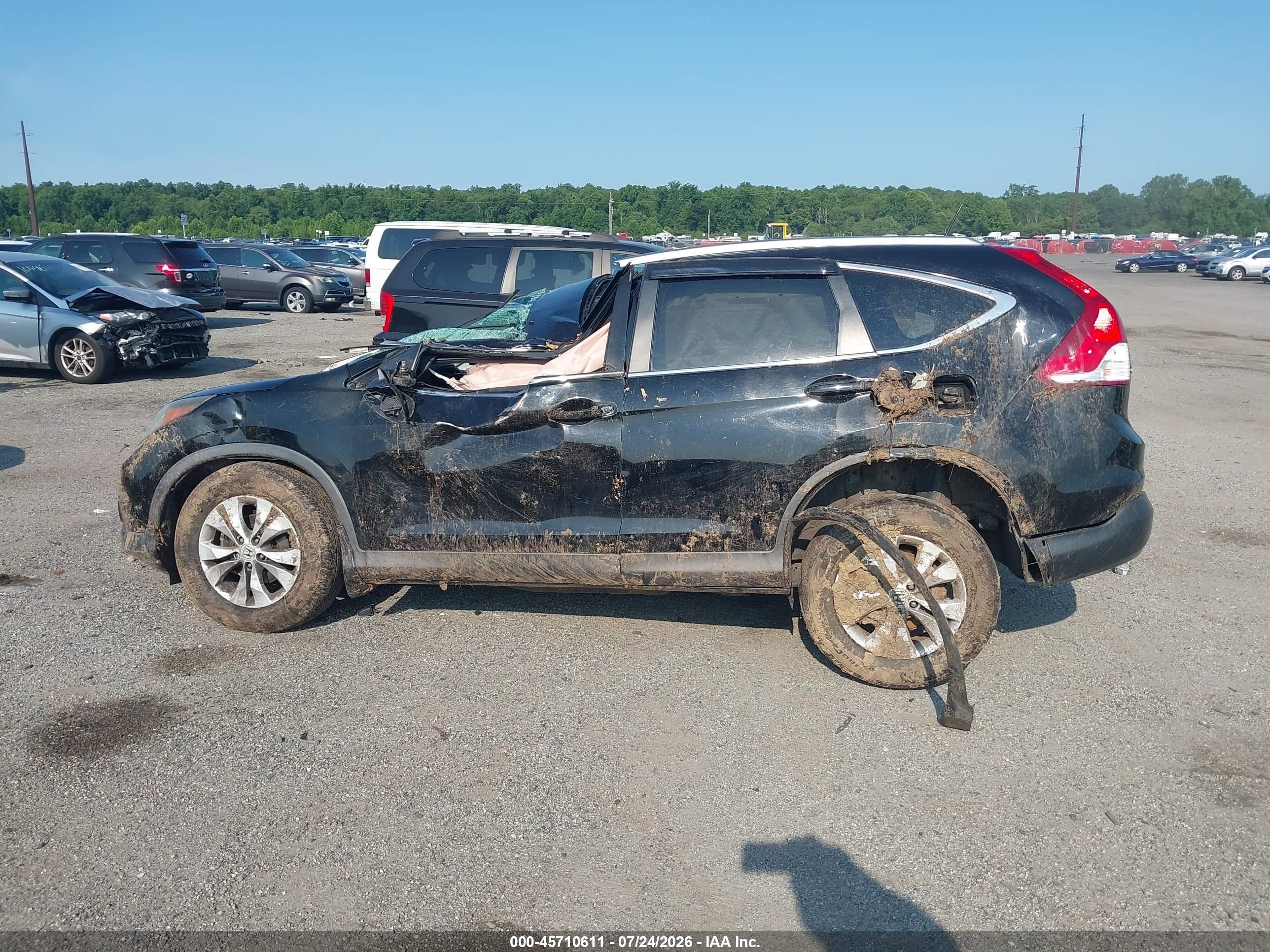 2014 Honda Cr-v Ex-l Черный vin: 2HKRM4H71EH700401