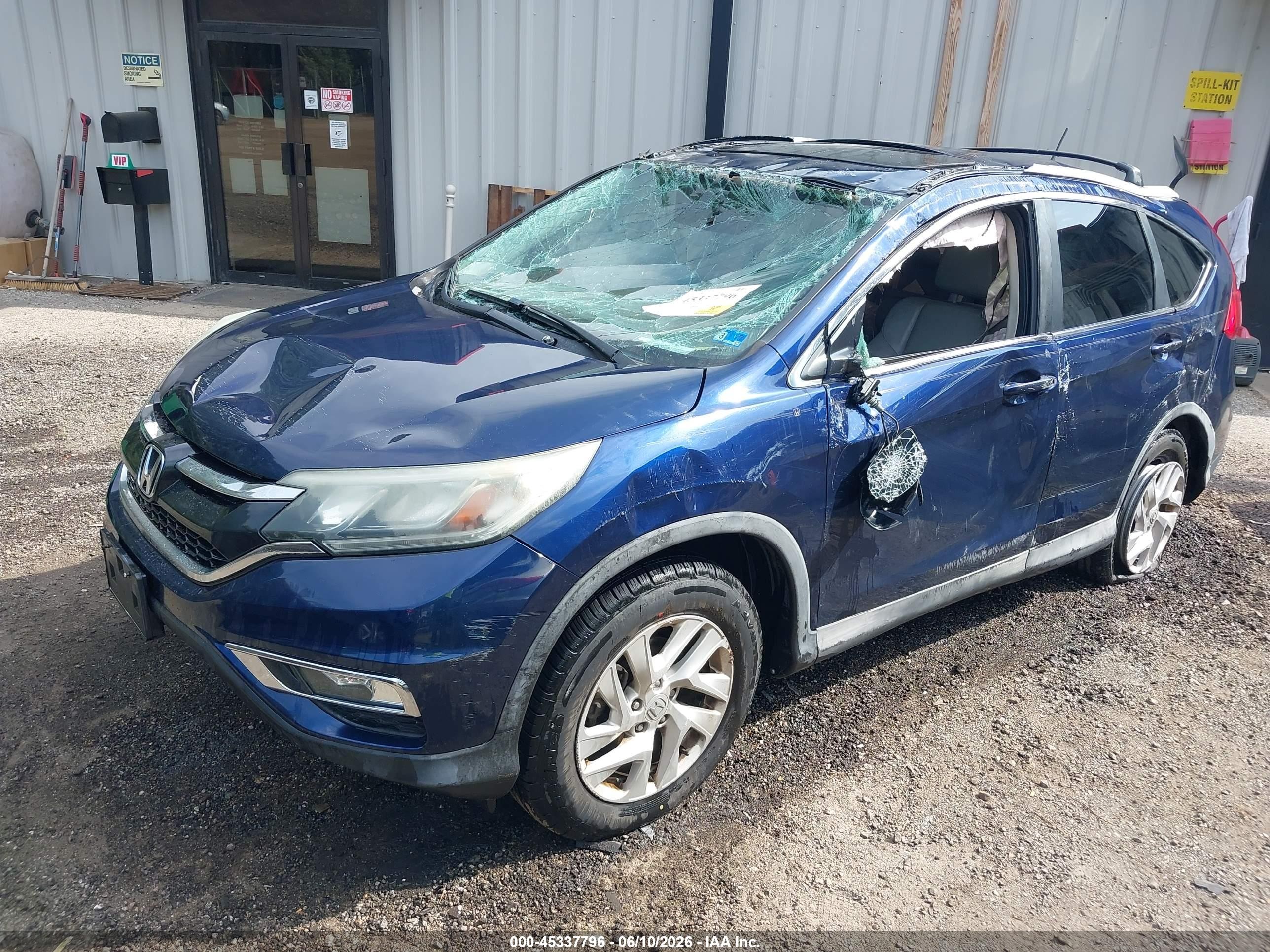 2015 Honda Cr-v Ex-l Blue vin: 2HKRM4H71FH656059