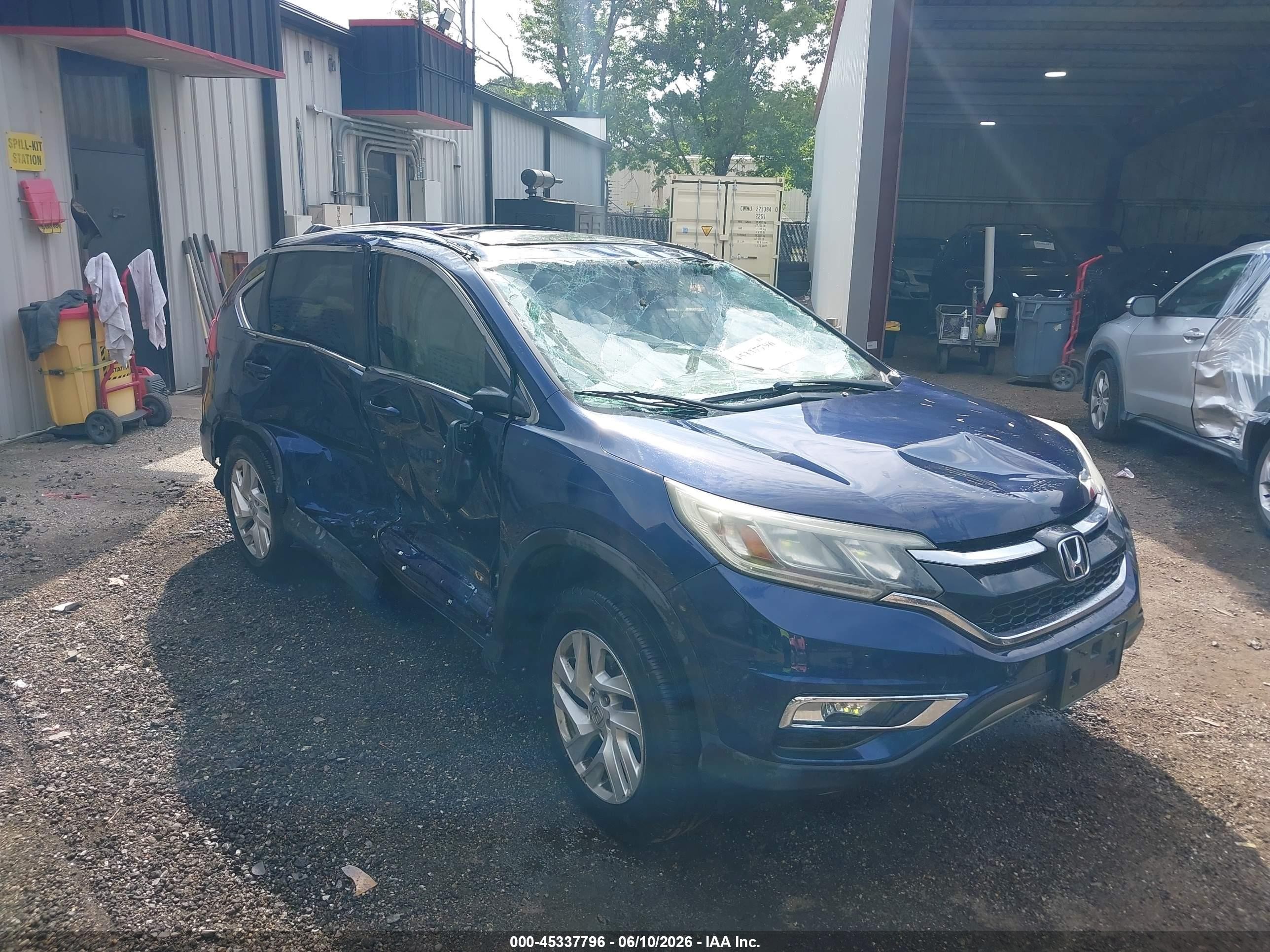 2015 Honda Cr-v Ex-l Blue vin: 2HKRM4H71FH656059