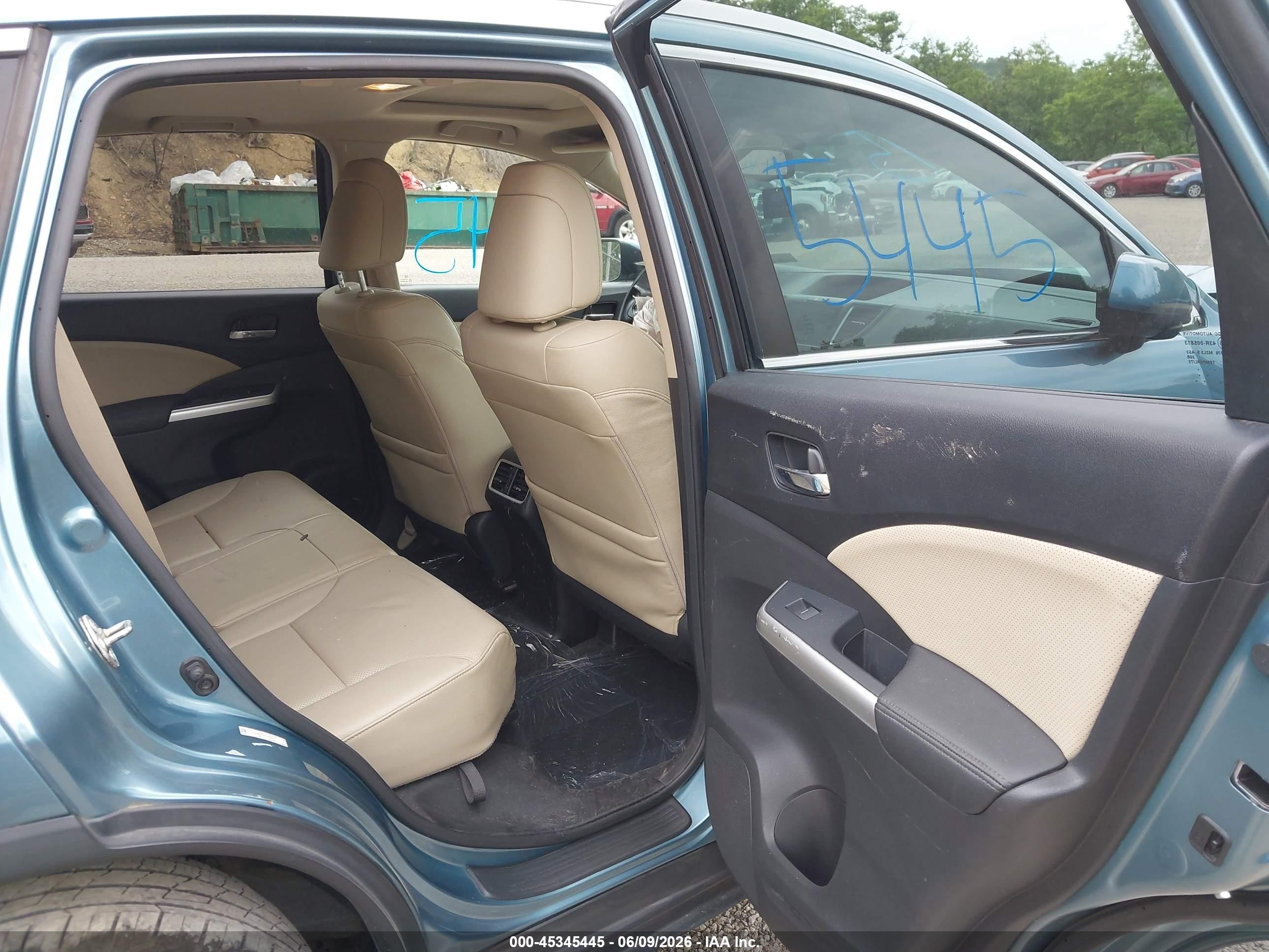 2015 Honda Cr-v Ex-l Синий vin: 2HKRM4H71FH672858