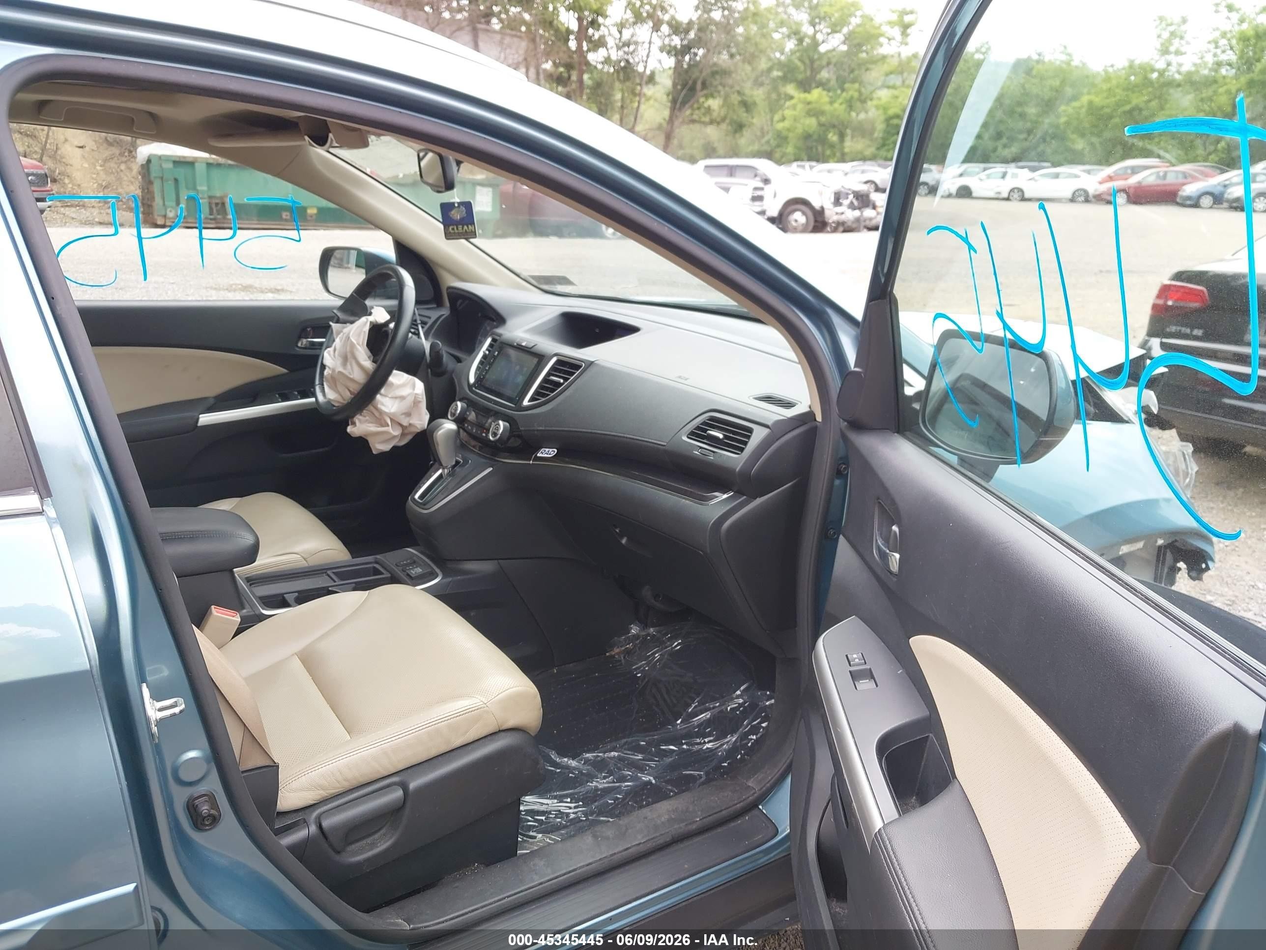 2015 Honda Cr-v Ex-l Синий vin: 2HKRM4H71FH672858
