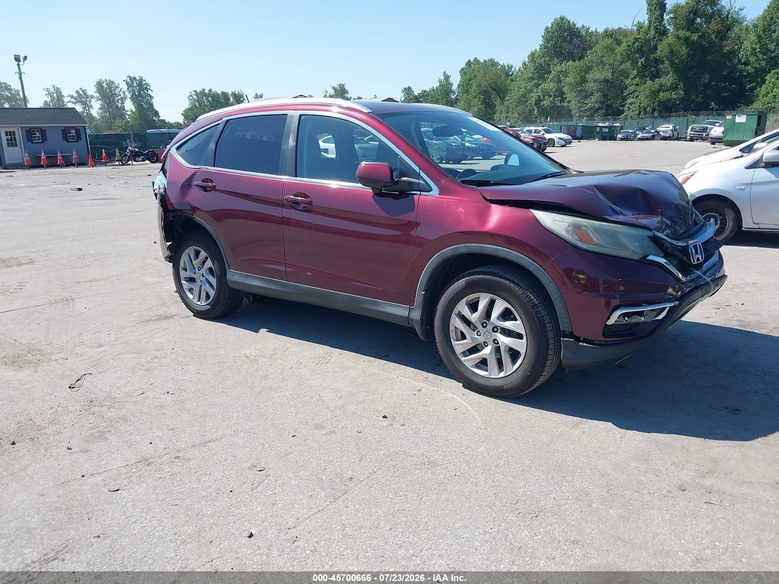 2015 Honda Cr-v Ex-l Maroon vin: 2HKRM4H71FH691622