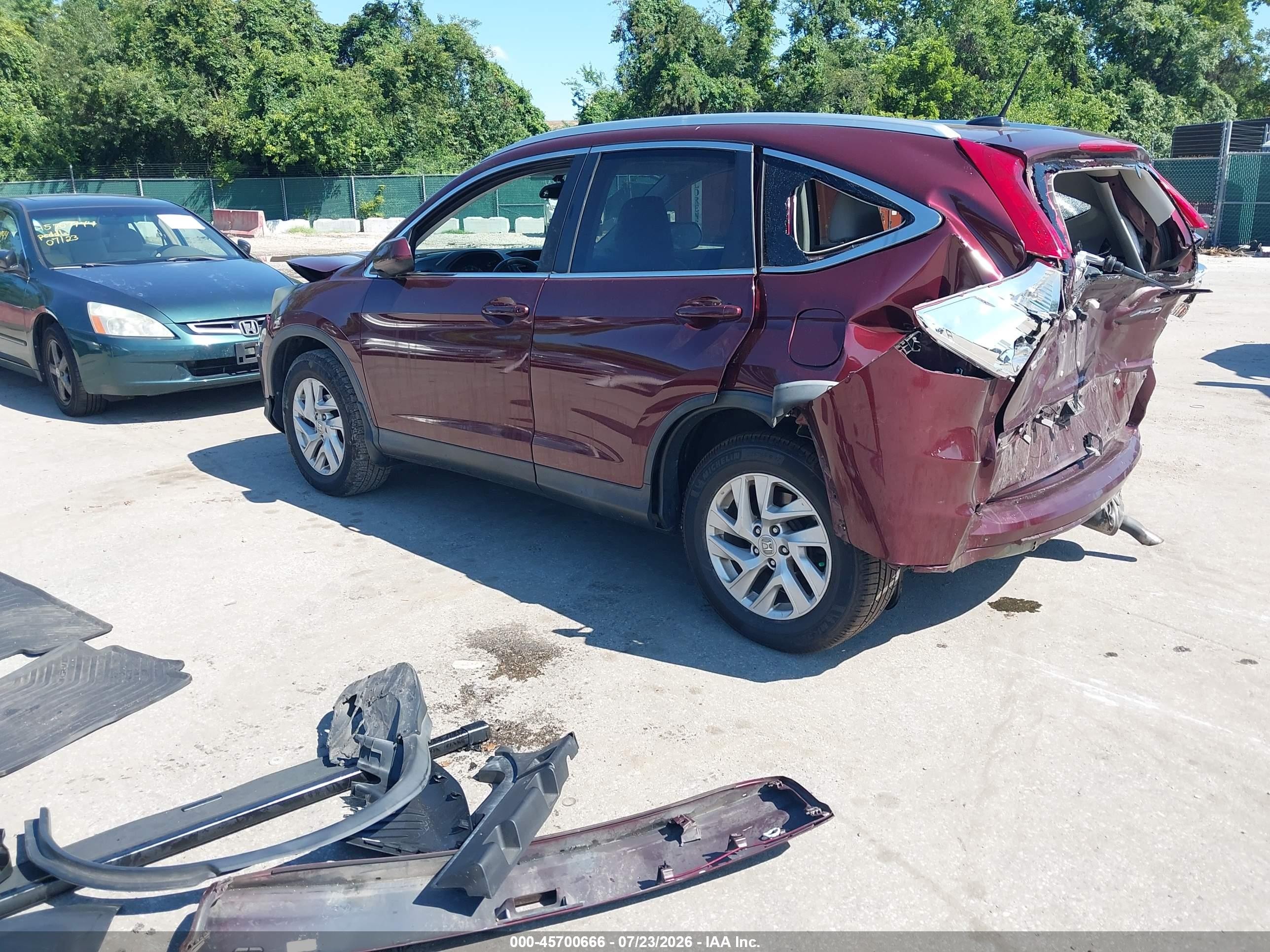 2015 Honda Cr-v Ex-l Maroon vin: 2HKRM4H71FH691622