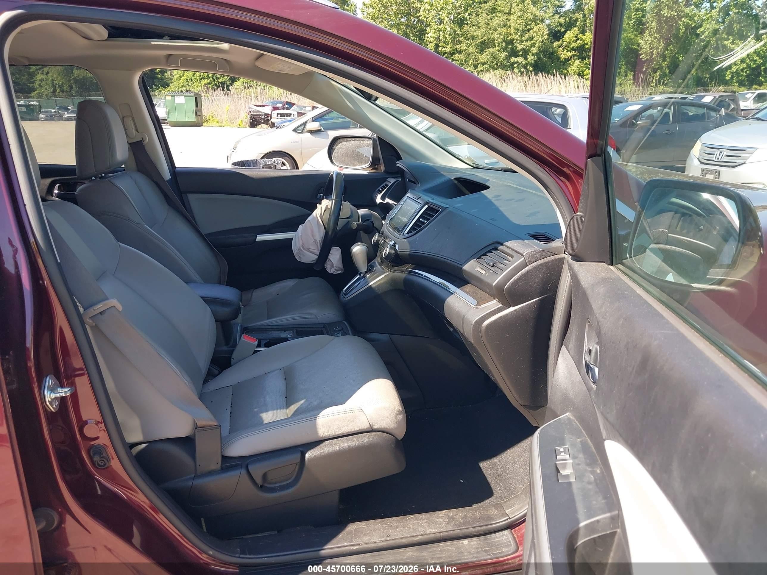 2015 Honda Cr-v Ex-l Maroon vin: 2HKRM4H71FH691622