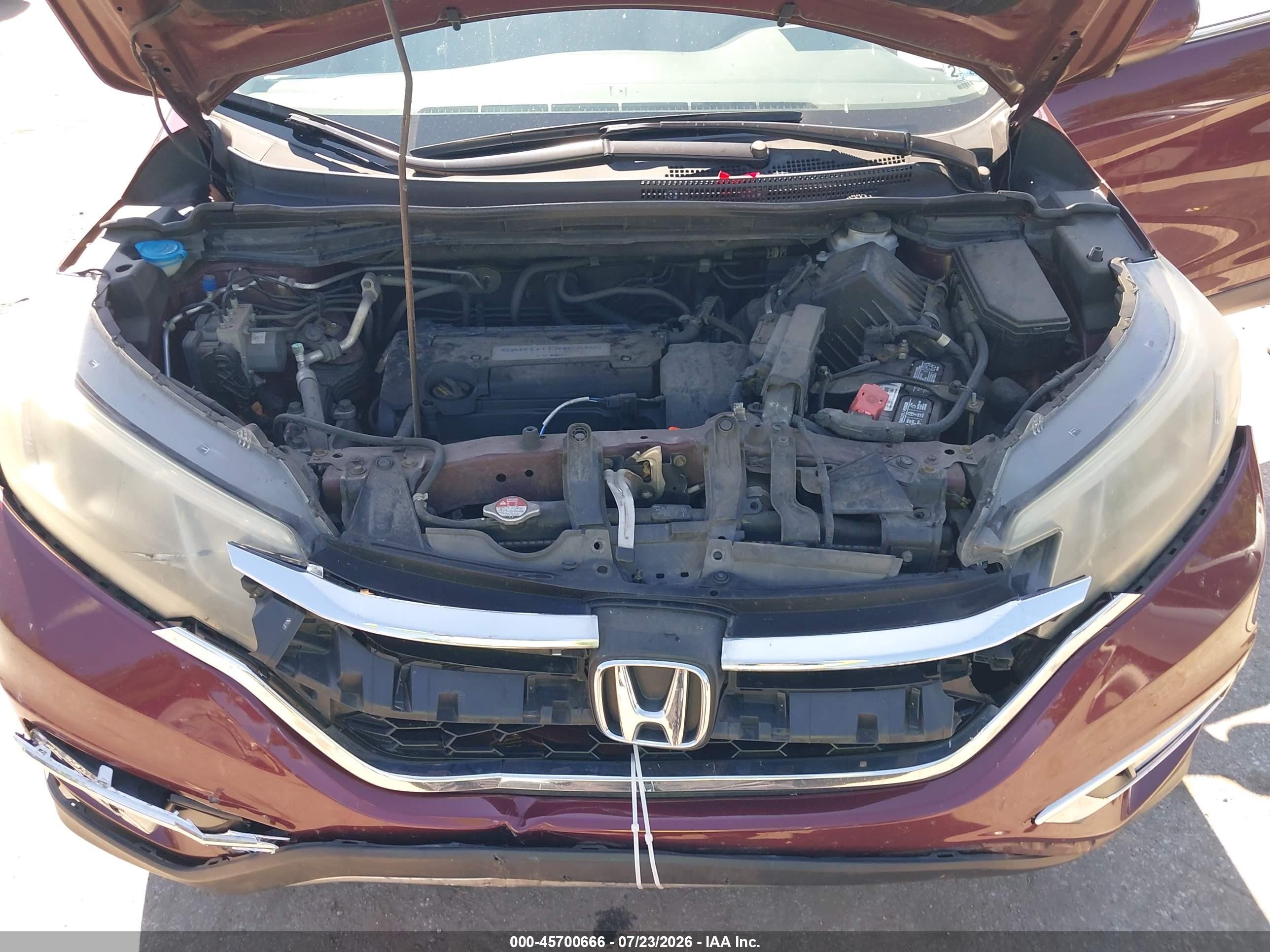 2015 Honda Cr-v Ex-l Maroon vin: 2HKRM4H71FH691622