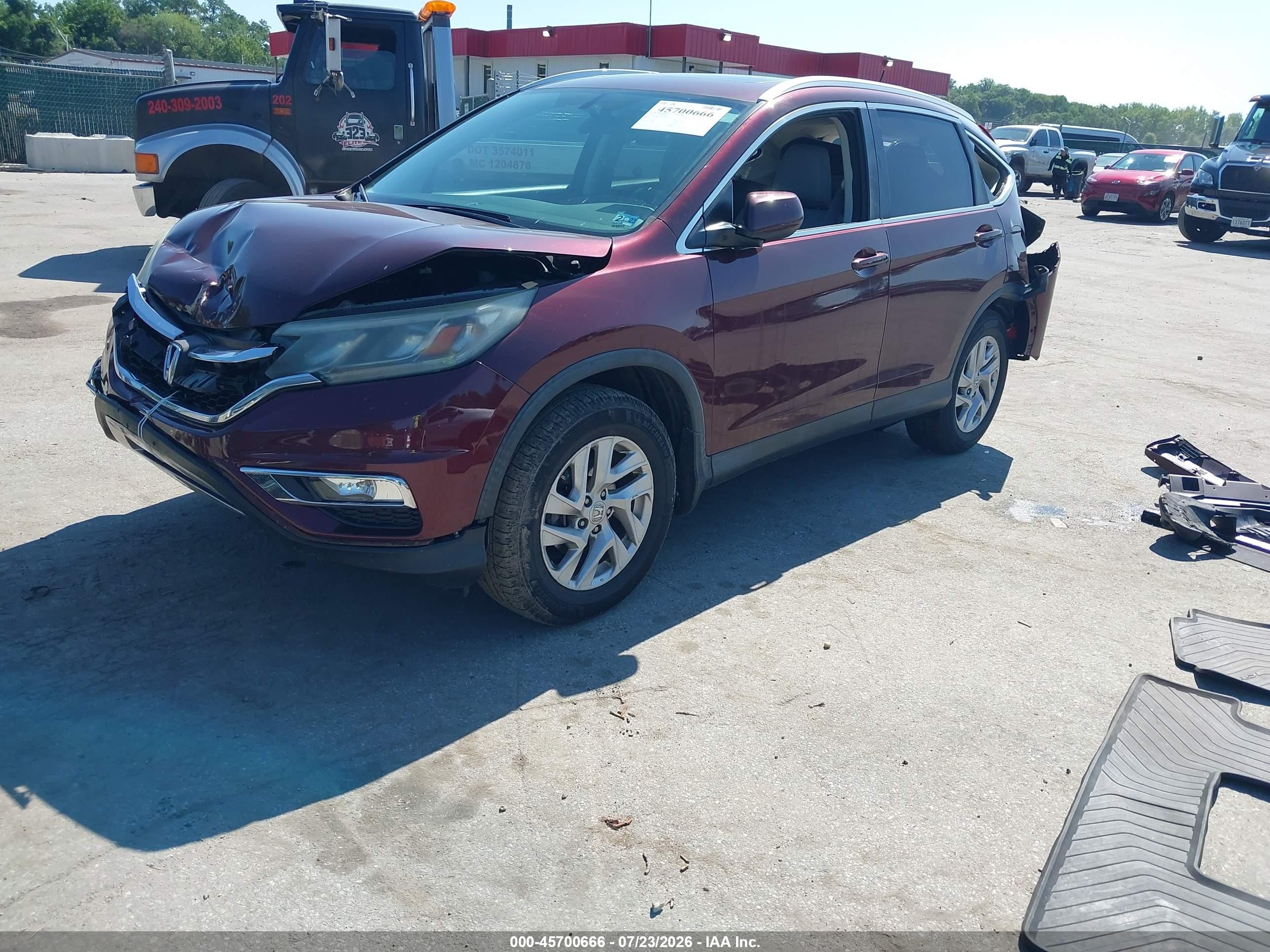 2015 Honda Cr-v Ex-l Maroon vin: 2HKRM4H71FH691622