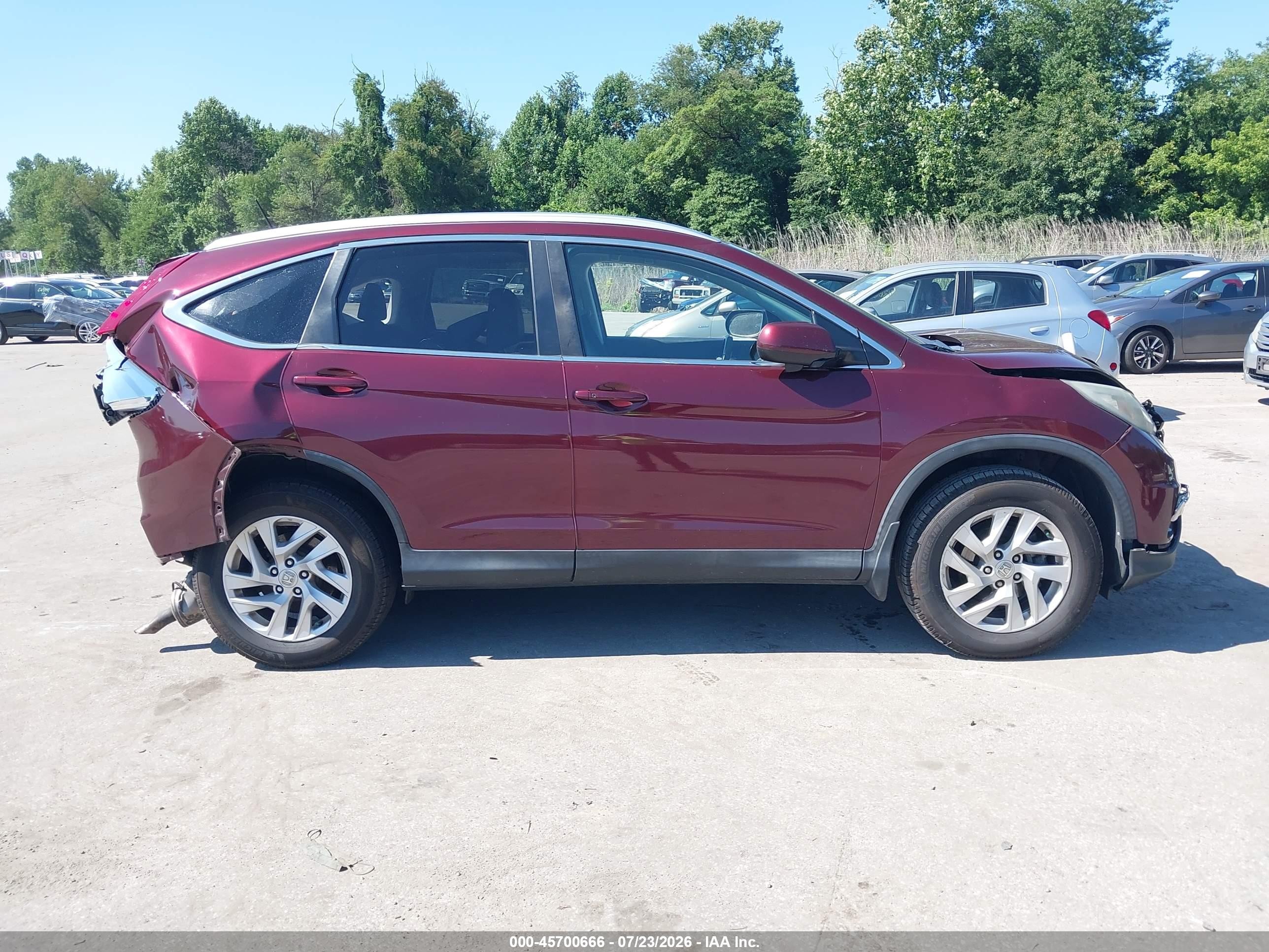 2015 Honda Cr-v Ex-l Maroon vin: 2HKRM4H71FH691622