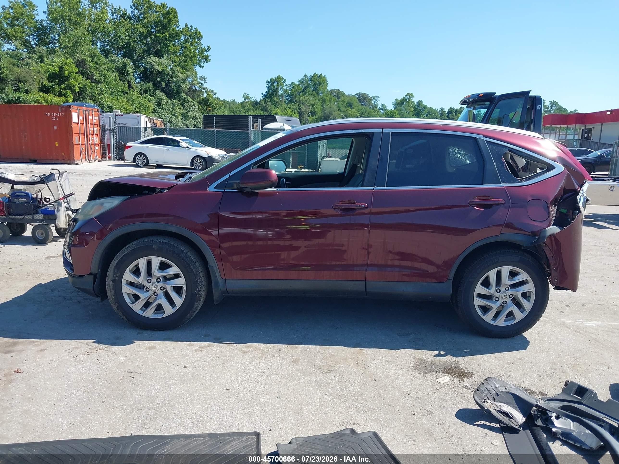2015 Honda Cr-v Ex-l Maroon vin: 2HKRM4H71FH691622