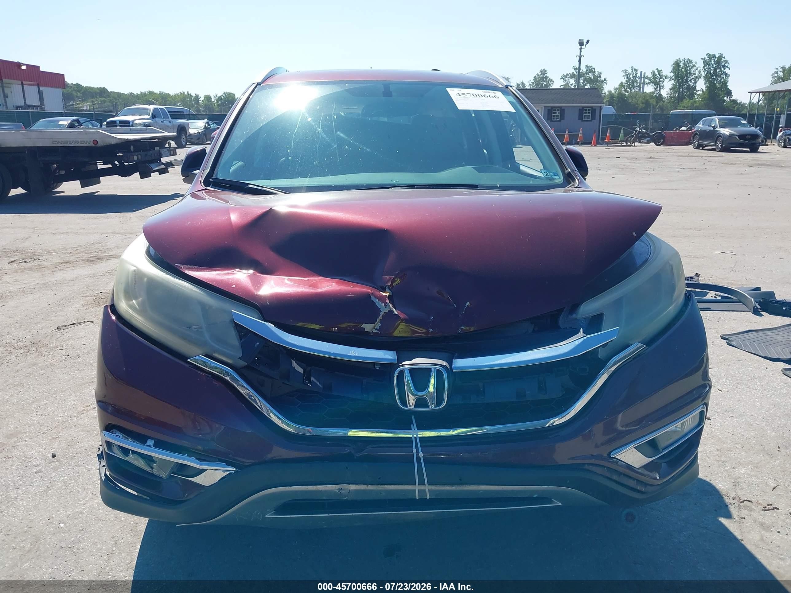 2015 Honda Cr-v Ex-l Maroon vin: 2HKRM4H71FH691622