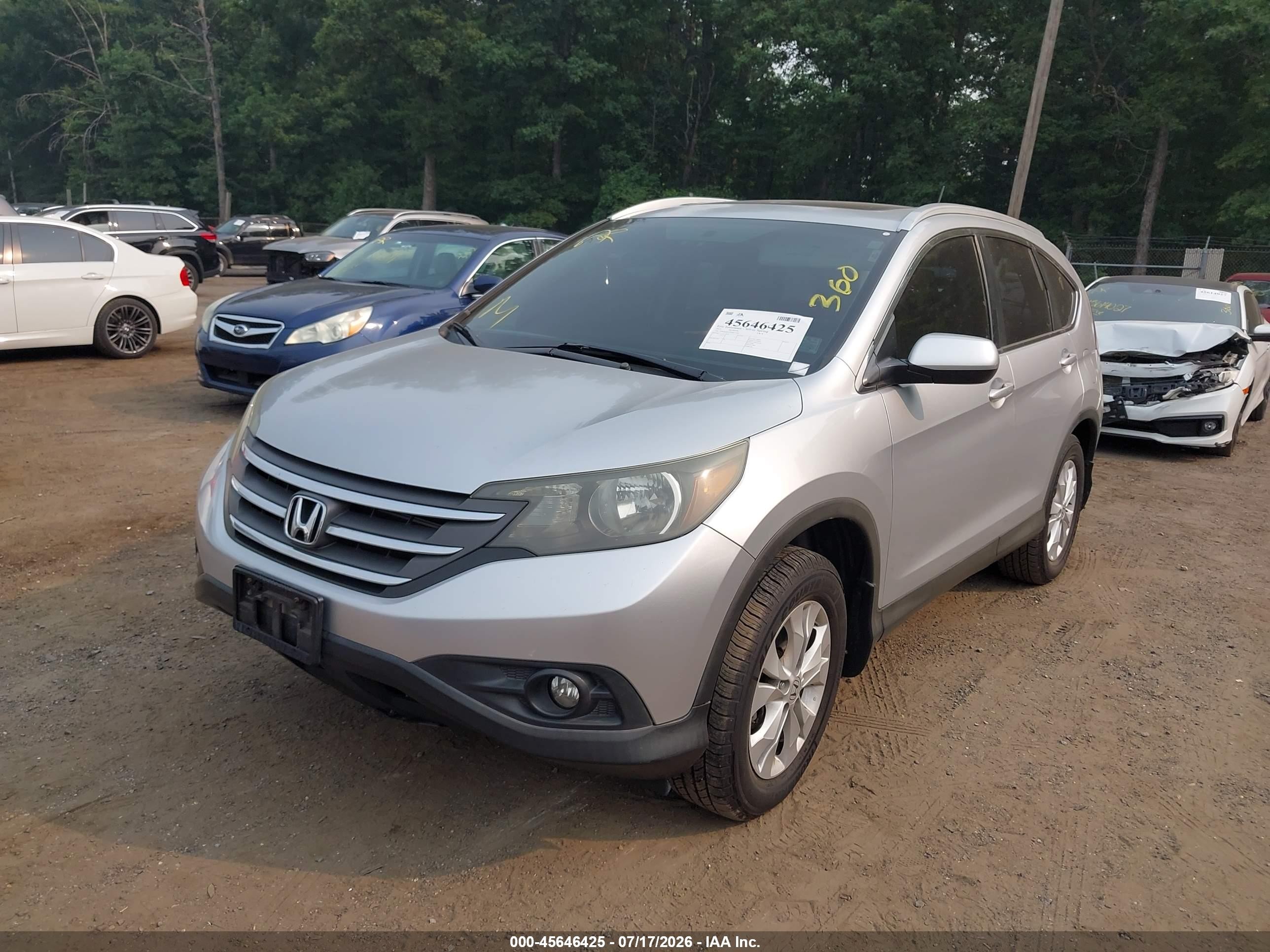 2013 Honda Cr-v Ex-l Silver vin: 2HKRM4H72DH617087
