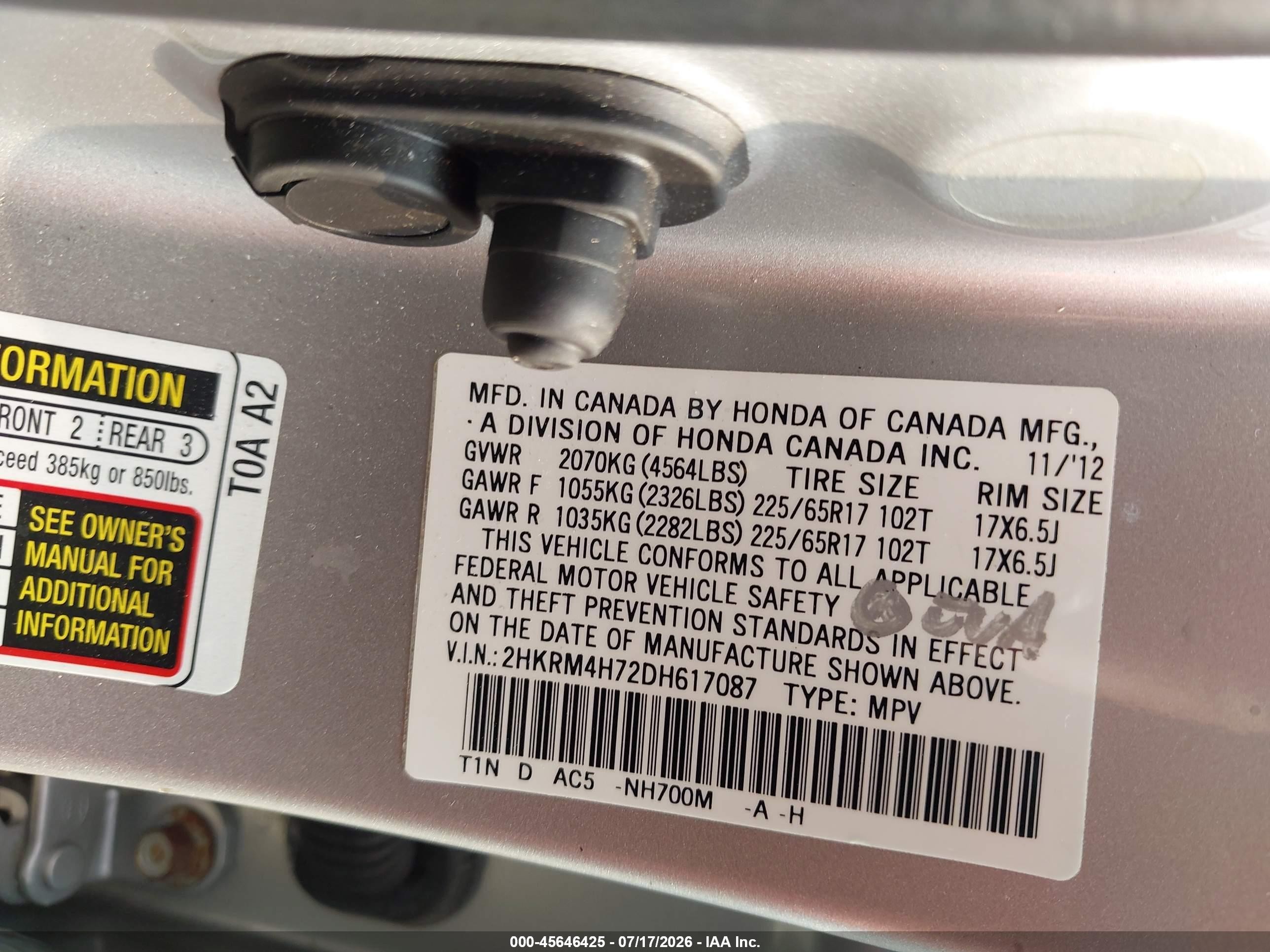 2013 Honda Cr-v Ex-l Silver vin: 2HKRM4H72DH617087